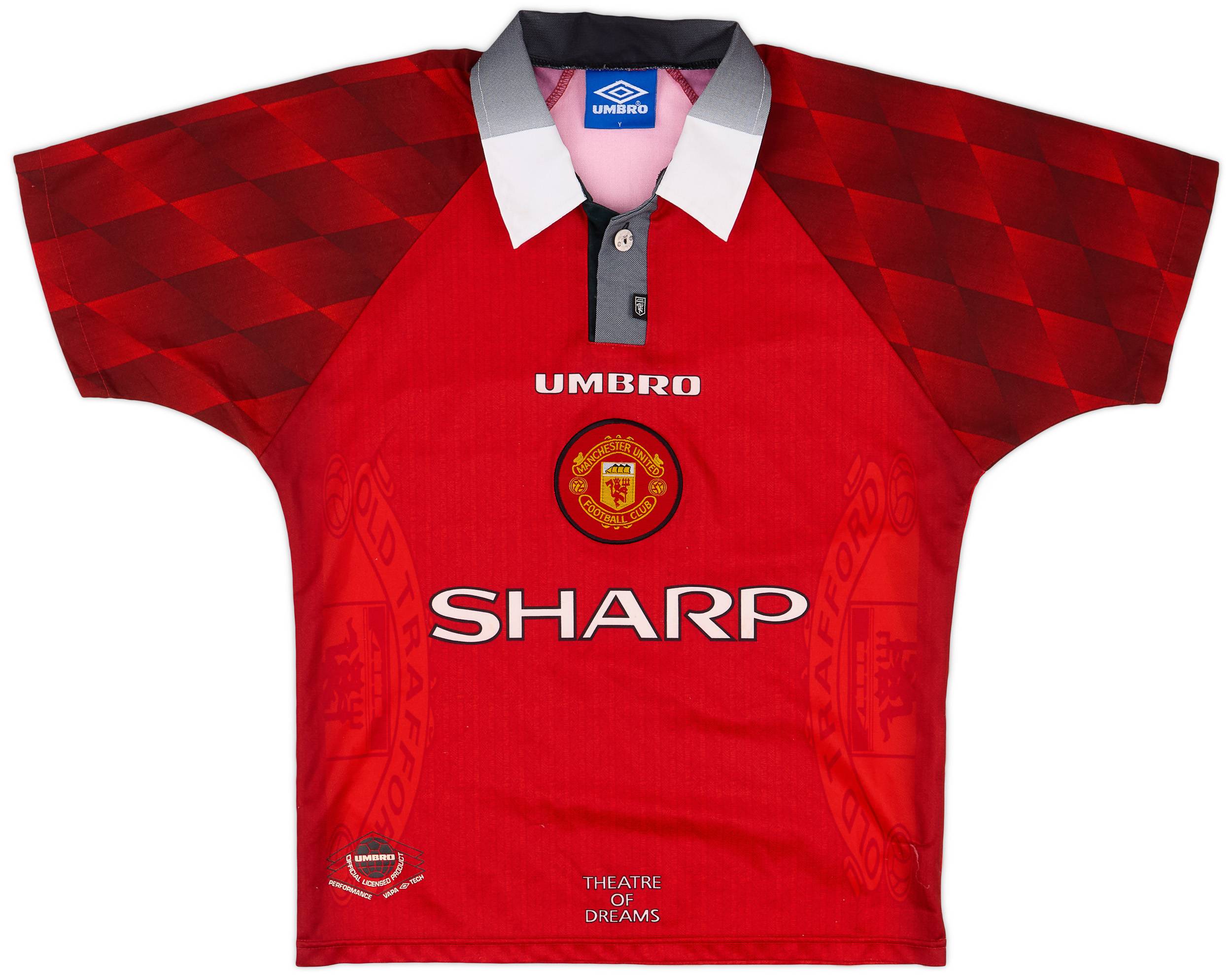 1996-98 Manchester United Home Shirt - 9/10 - (Y)