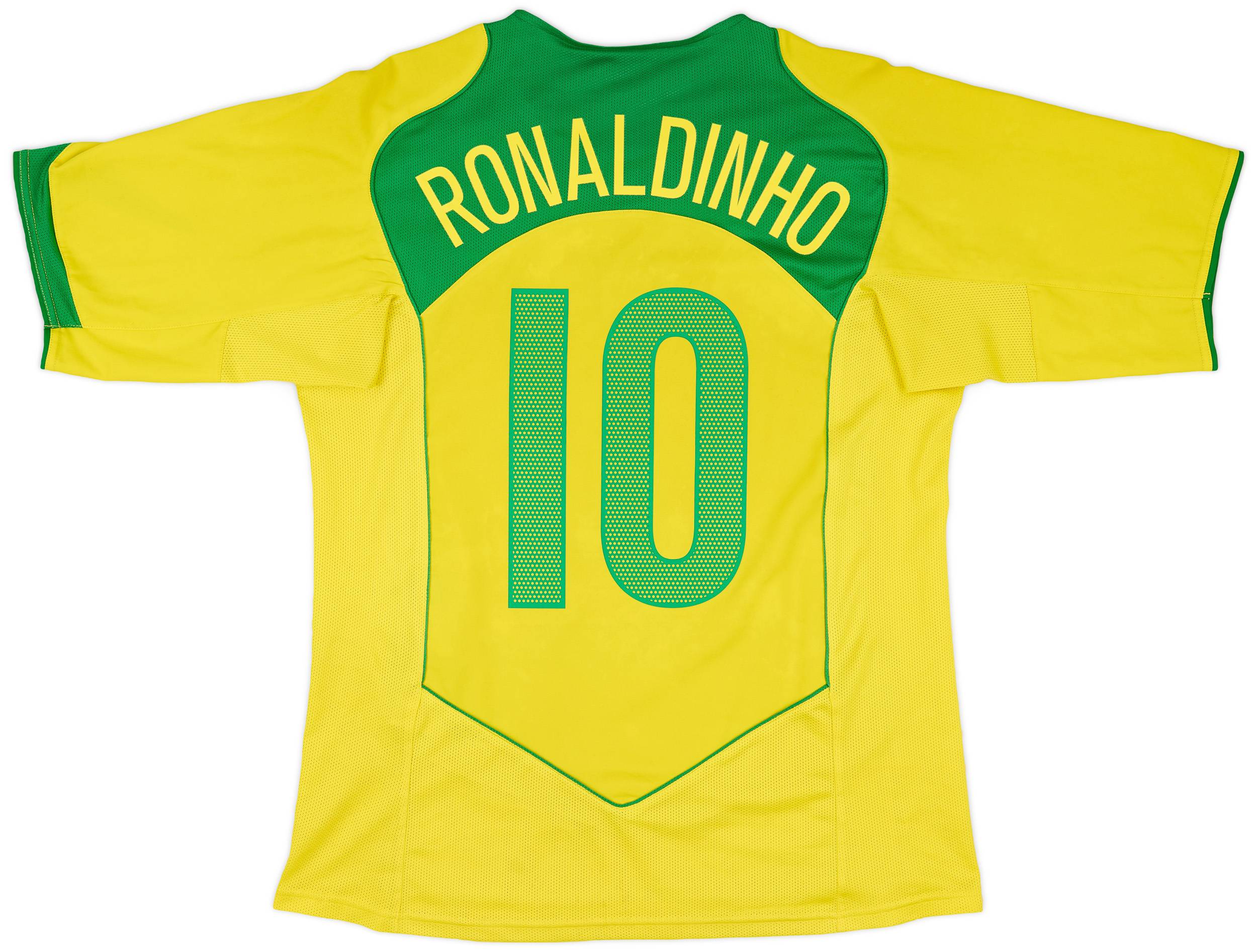 2004 06 Brazil Home Shirt Ronaldinho 10 5 10 L