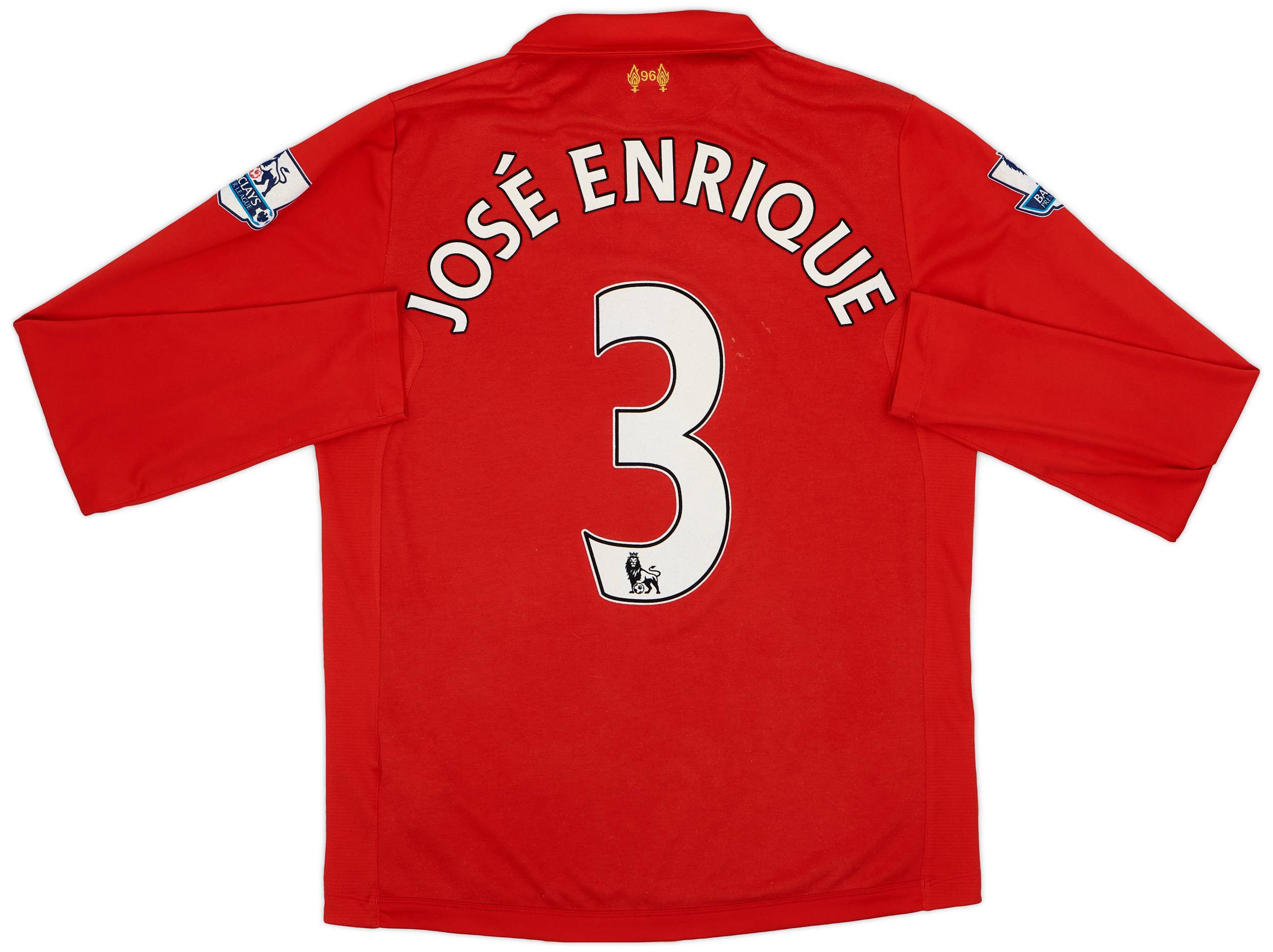 2012-13 Liverpool Home L/S Shirt Jose Enrique #3 - 6/10 - (L)