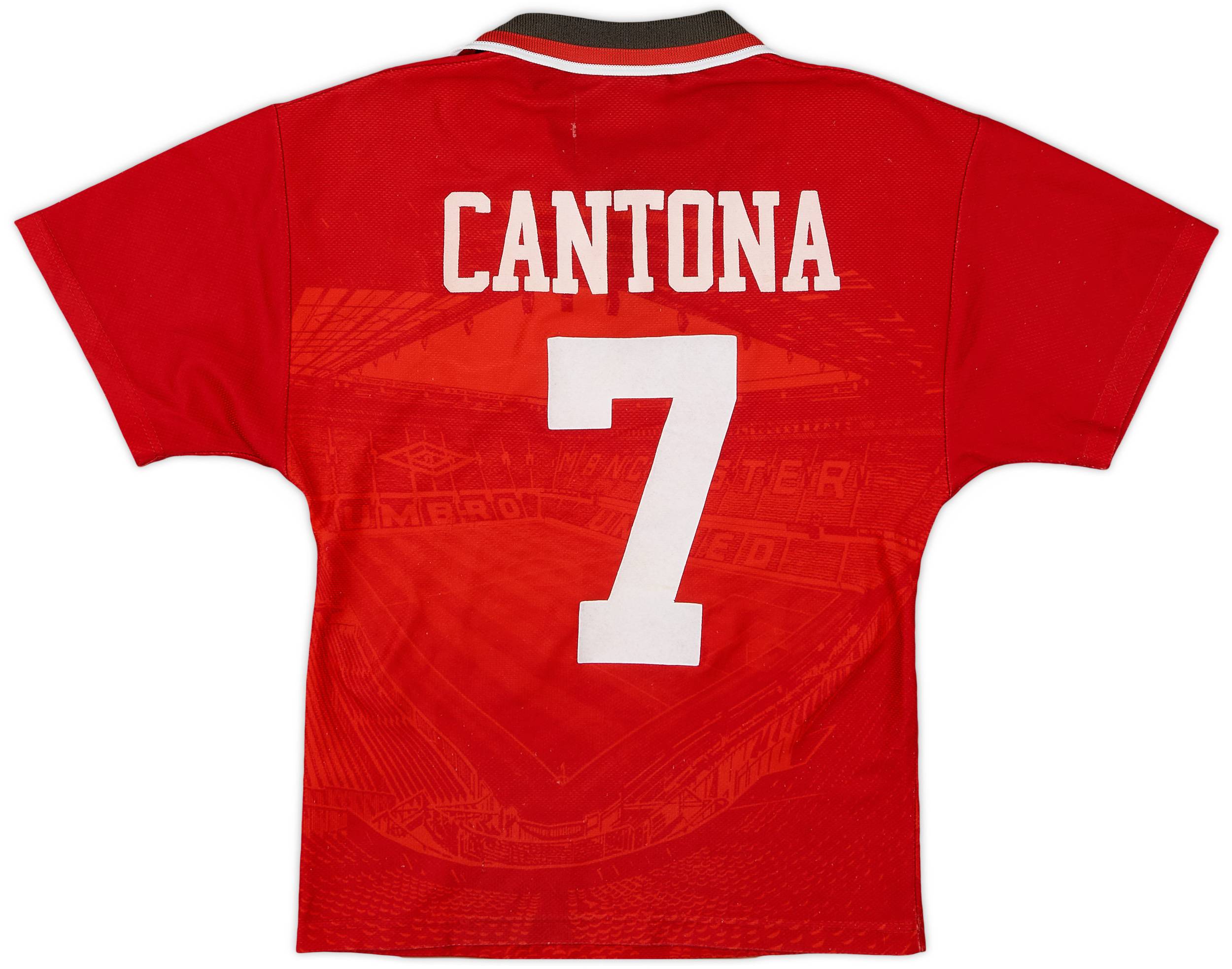 1996-98 Manchester United Home Shirt Cantona #7 - 5/10 - (S.Boys)