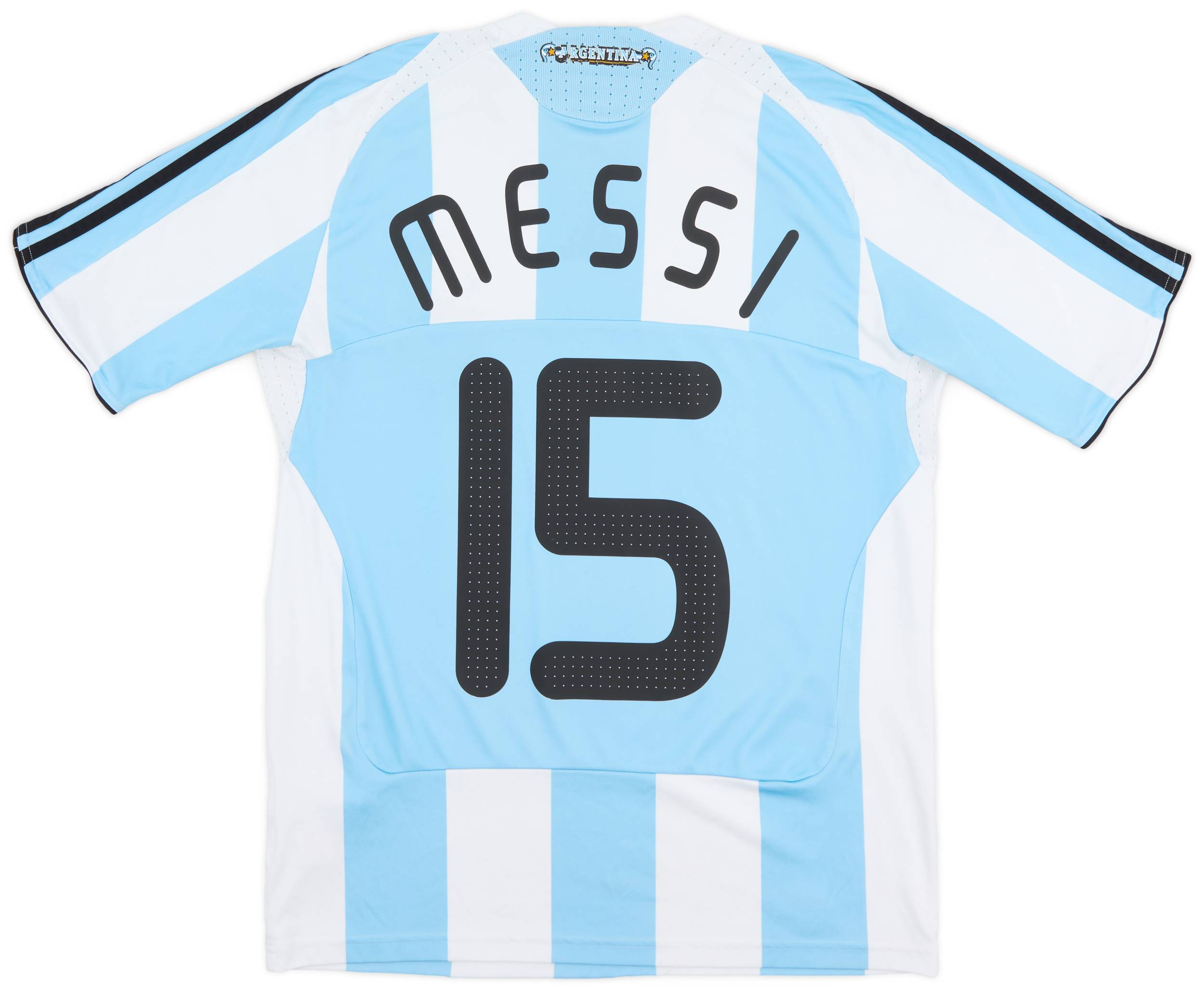 2007-09 Argentina Home Shirt Messi #15 - 7/10 - (XL.Boys)