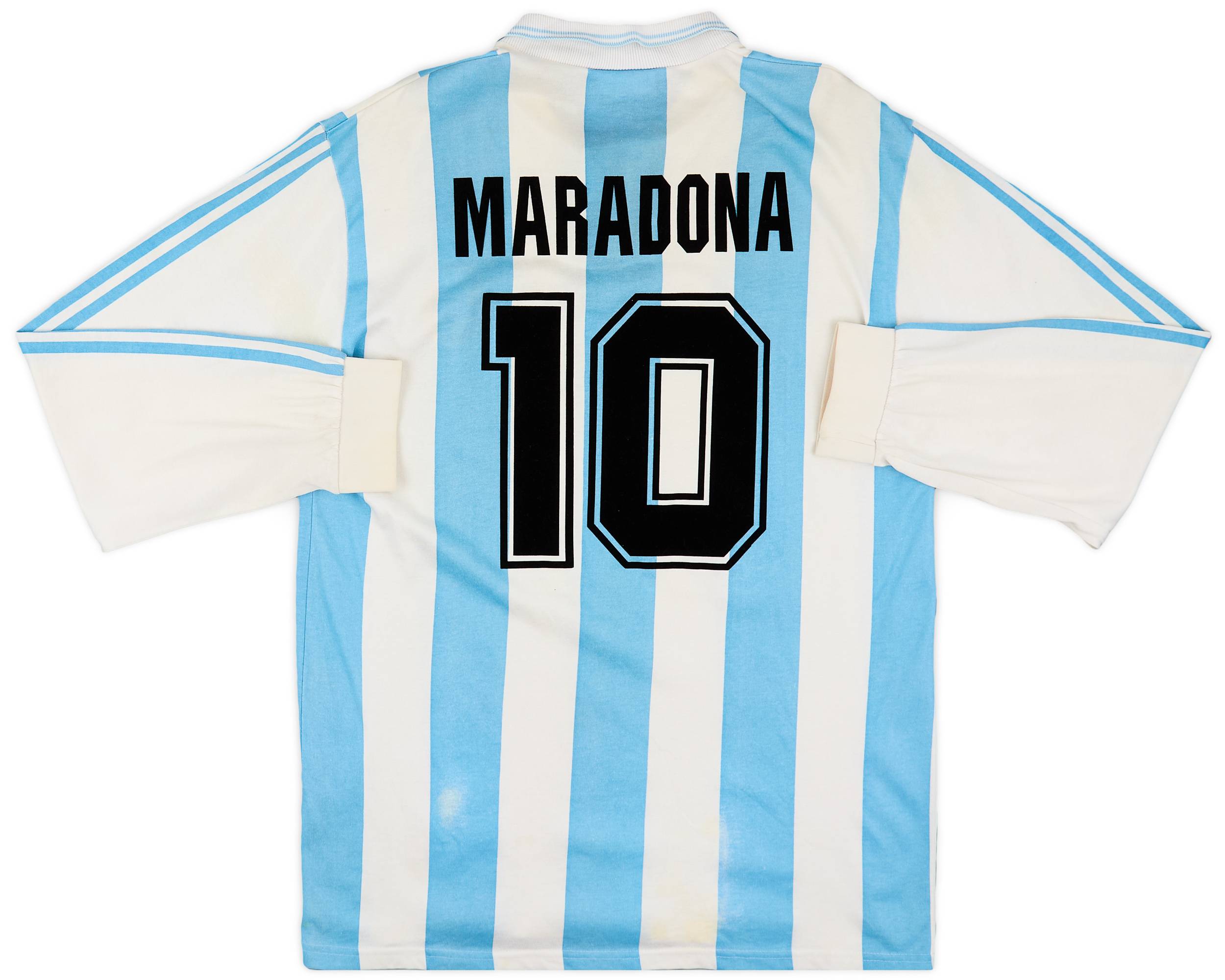 1994 Argentina Home L/S Shirt Maradona #10 - 8/10 - (L)