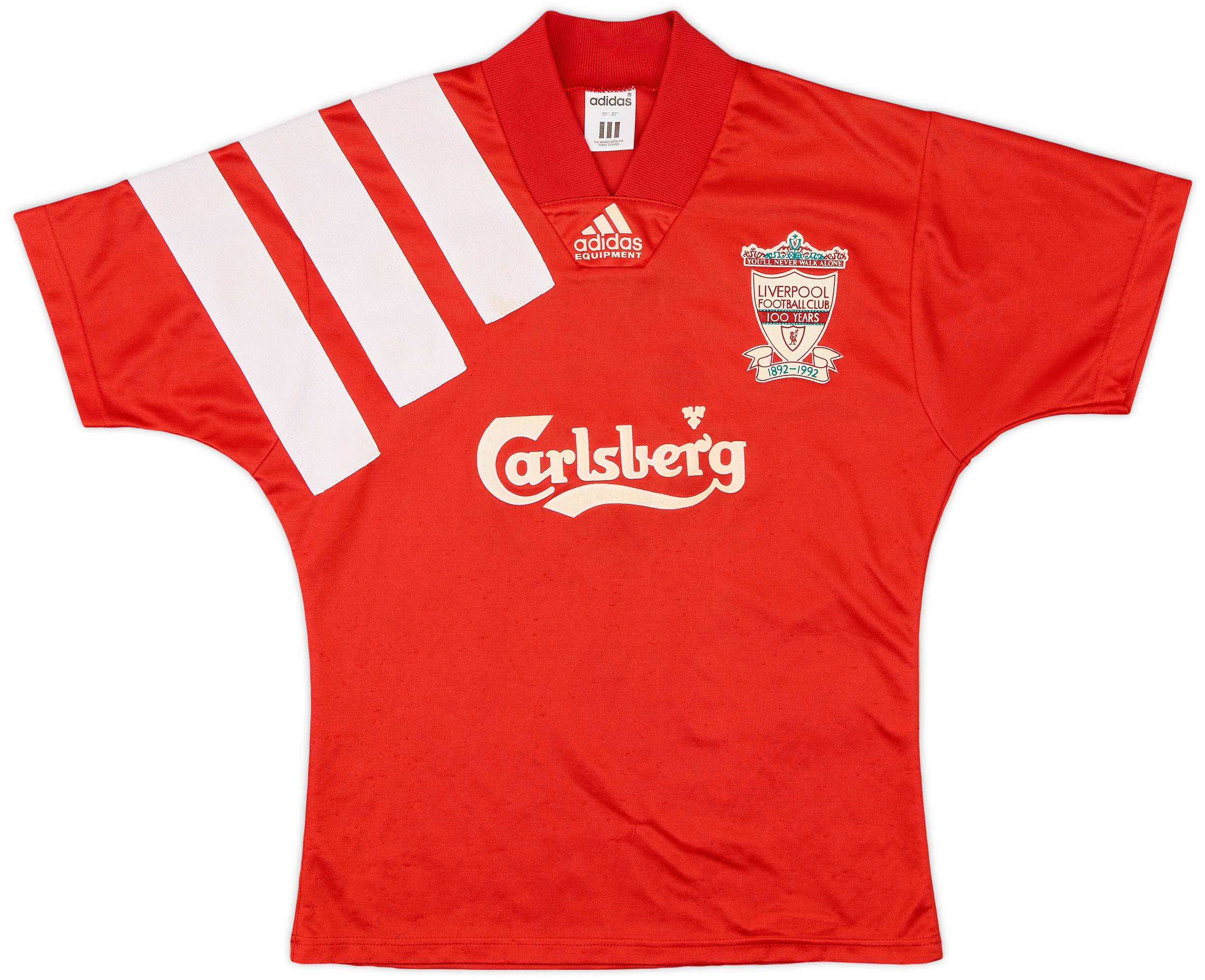 1992-93 Liverpool Centenary Home Shirt - 7/10 - (M.Boys)