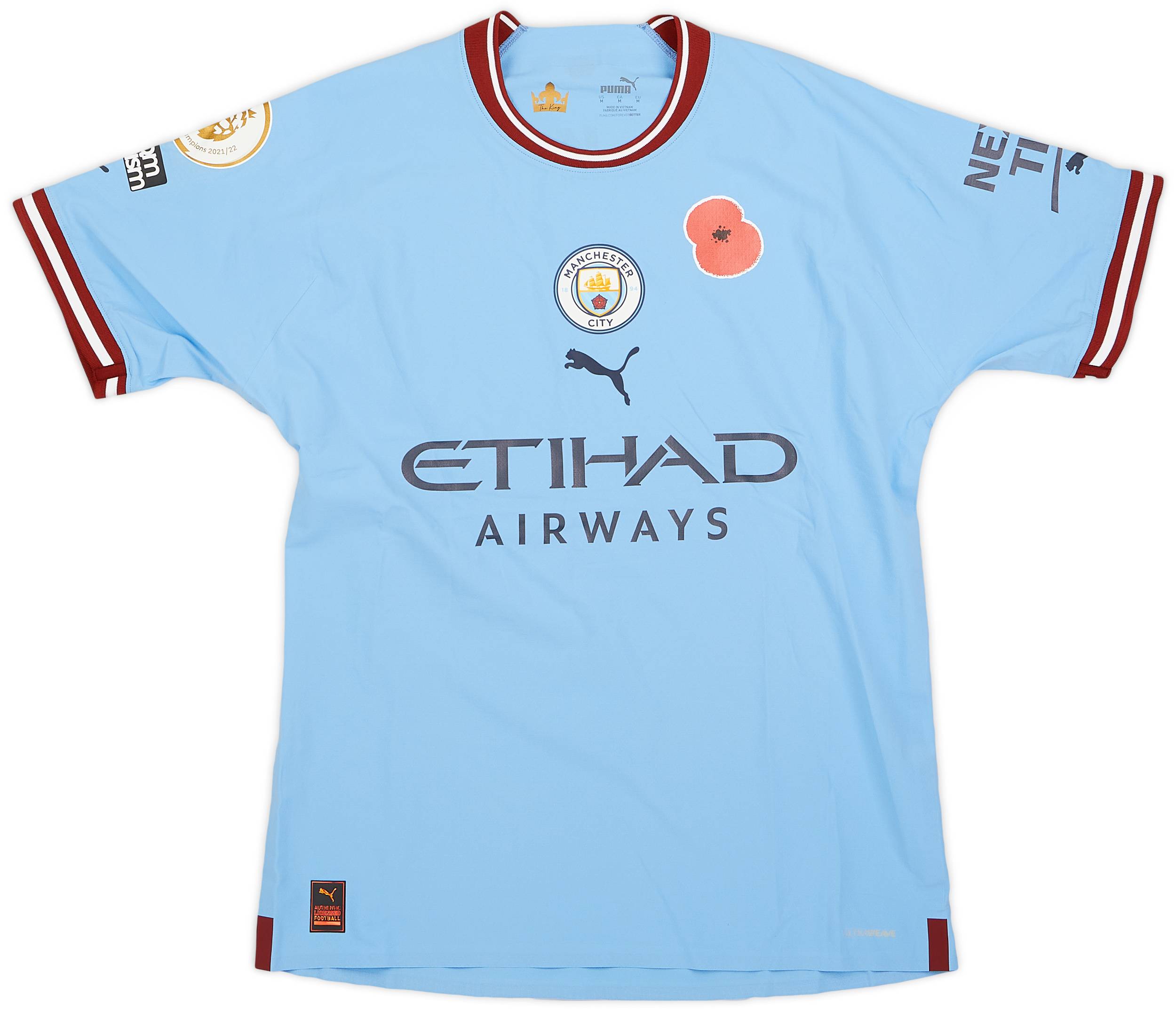 2022-23 Manchester City Match Issue Home Shirt Ake #6