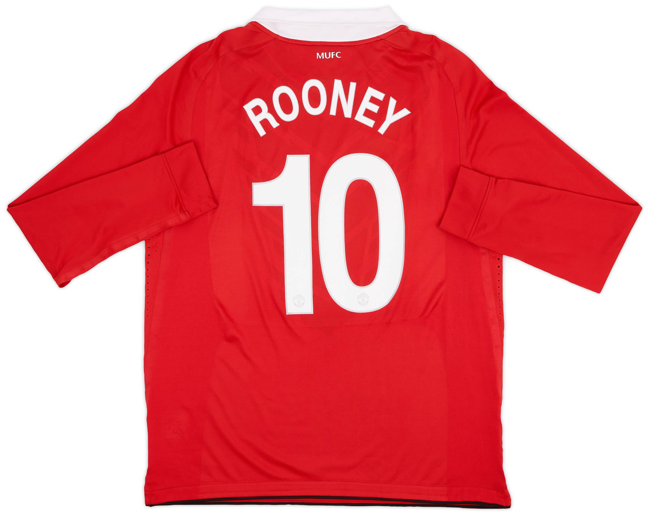 2010-11 Manchester United Player Issue Home L/S Shirt Rooney #10 - 9/10 - (XL)