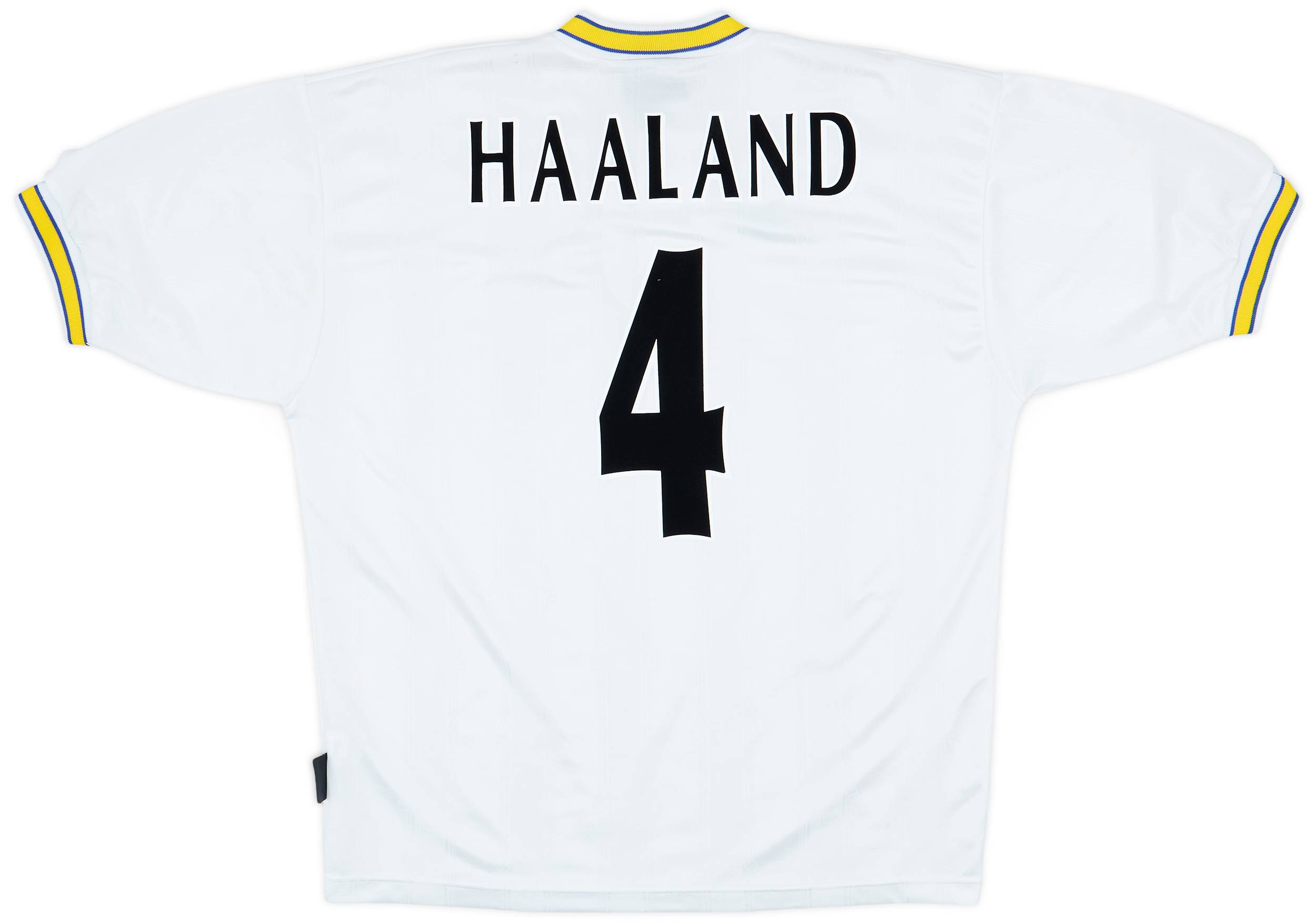 1996-98 Leeds United Home Shirt Haaland #4 - 6/10 - (L)