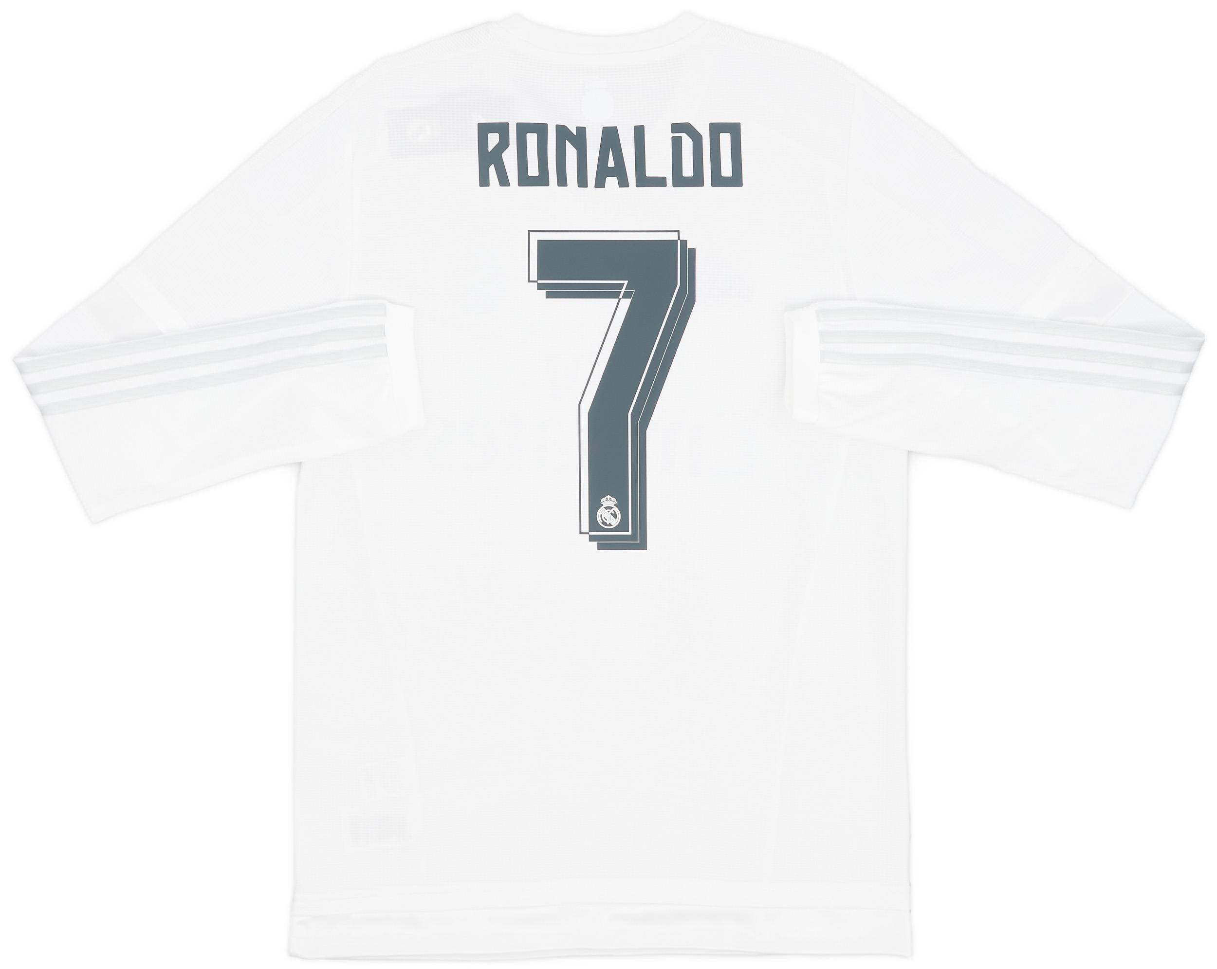 2015-16 Real Madrid Home L/S Shirt Ronaldo #7 (M)