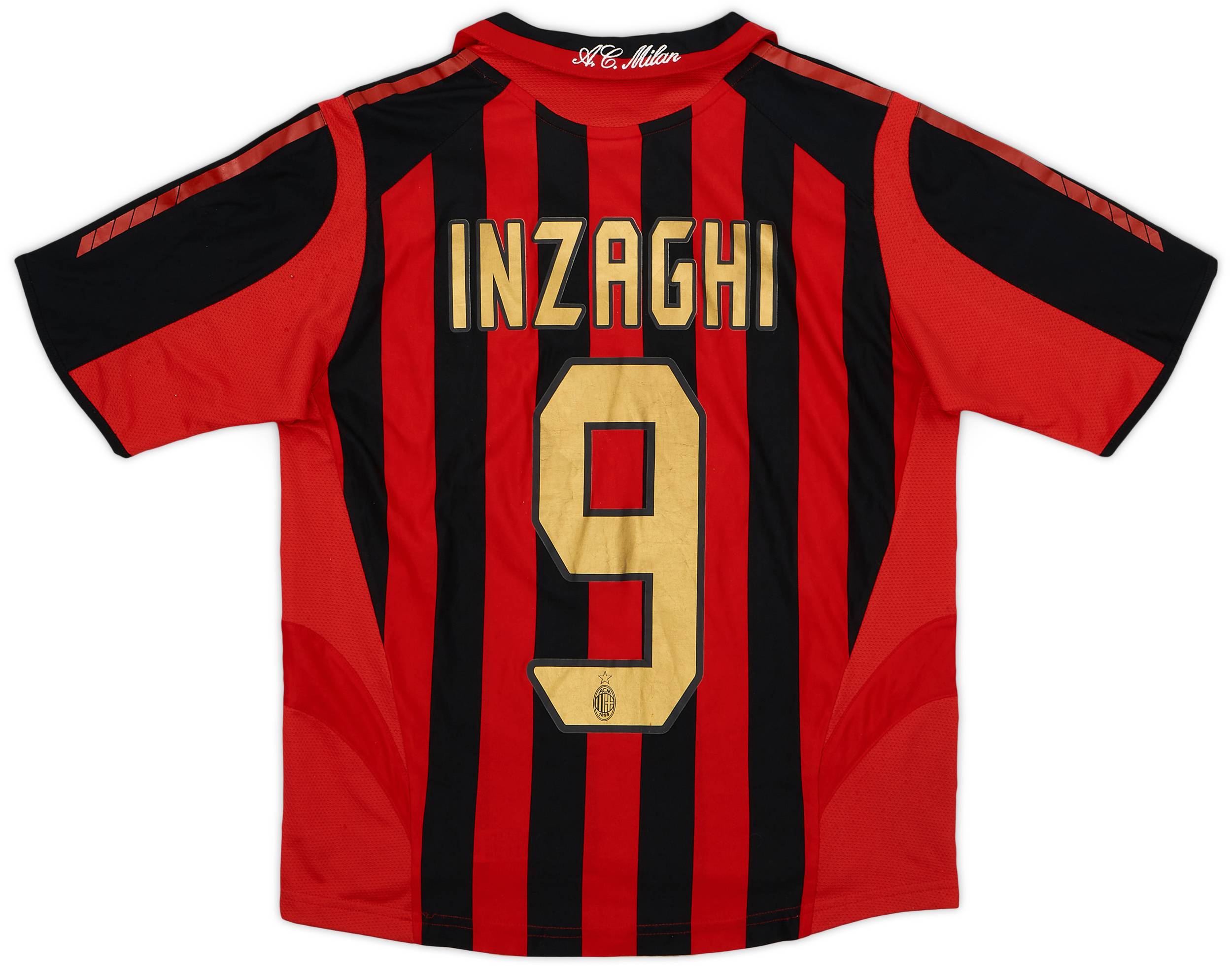 人気No.1 #9 Inzaghi Shirt Home Milan AC 2005-06 - (M.Boys) - 7/10 ウェア