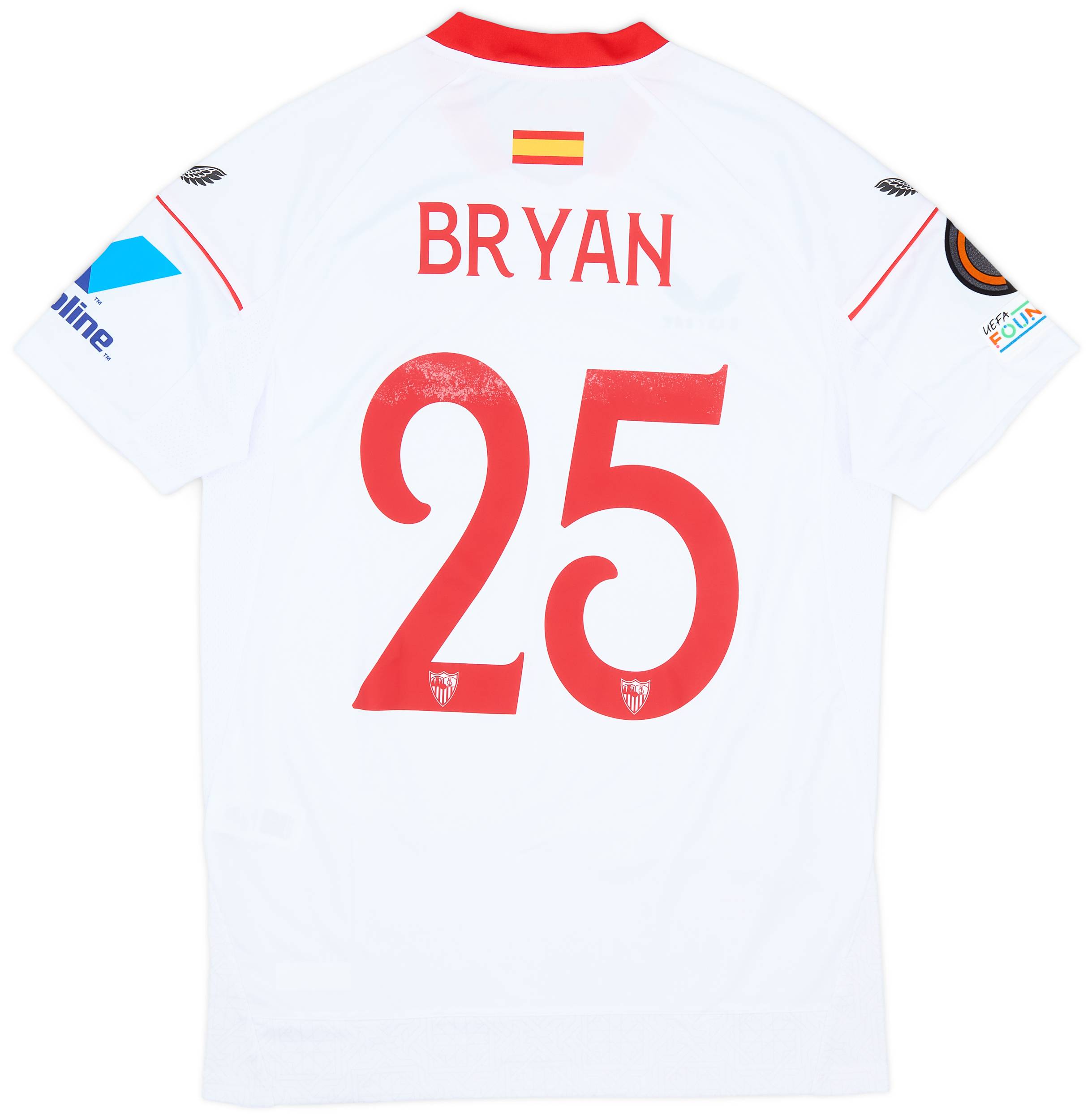2022-23 Sevilla Match Issue Europa Issue Home Shirt Bryan #25