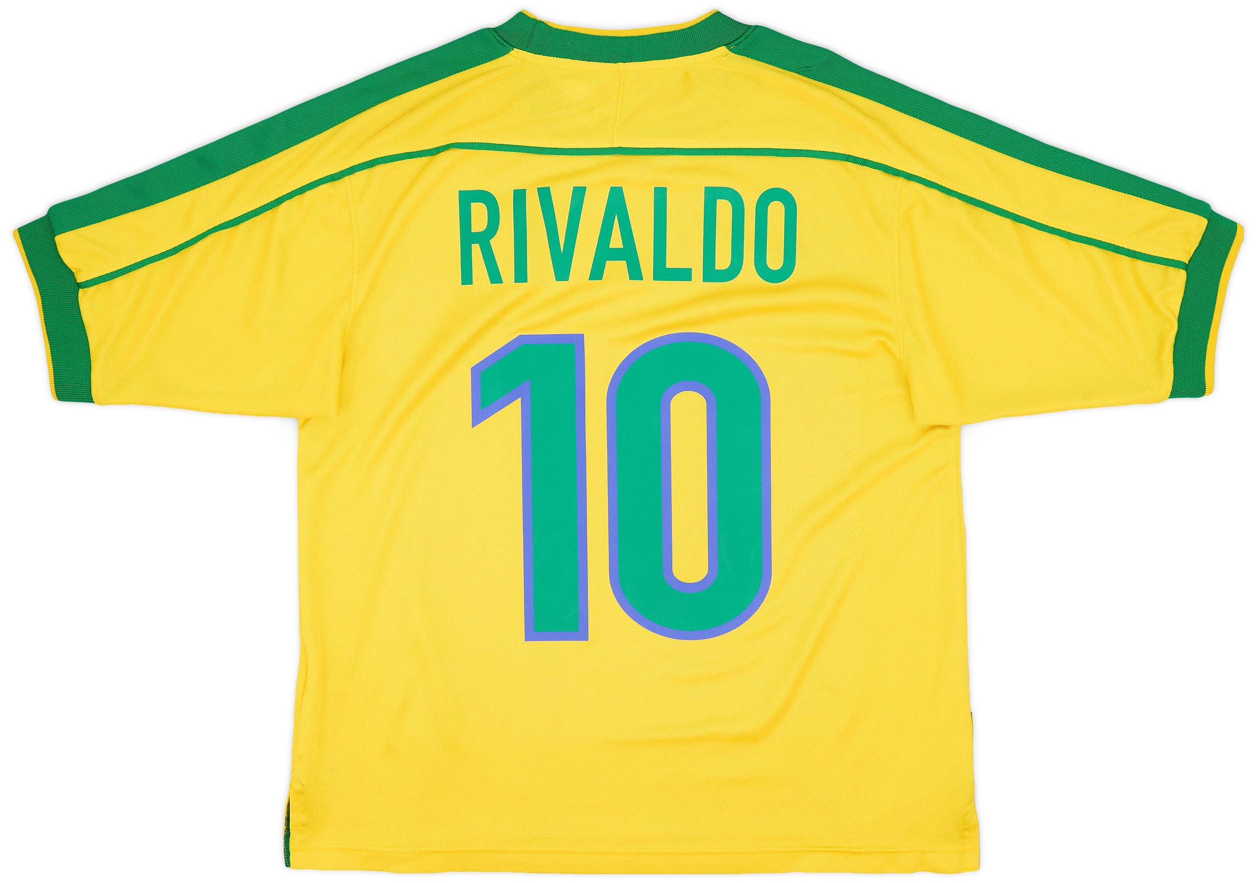 1998-00 Brazil Home Shirt Rivaldo #10 - 8/10 - (M)