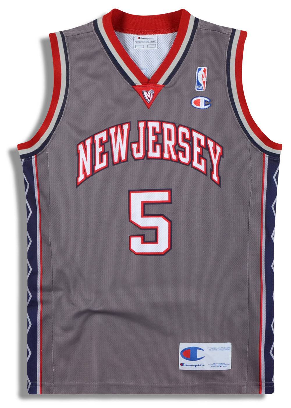 2001-05 New Jersey Nets Kidd #5 Champion Jersey (Alternate) Y