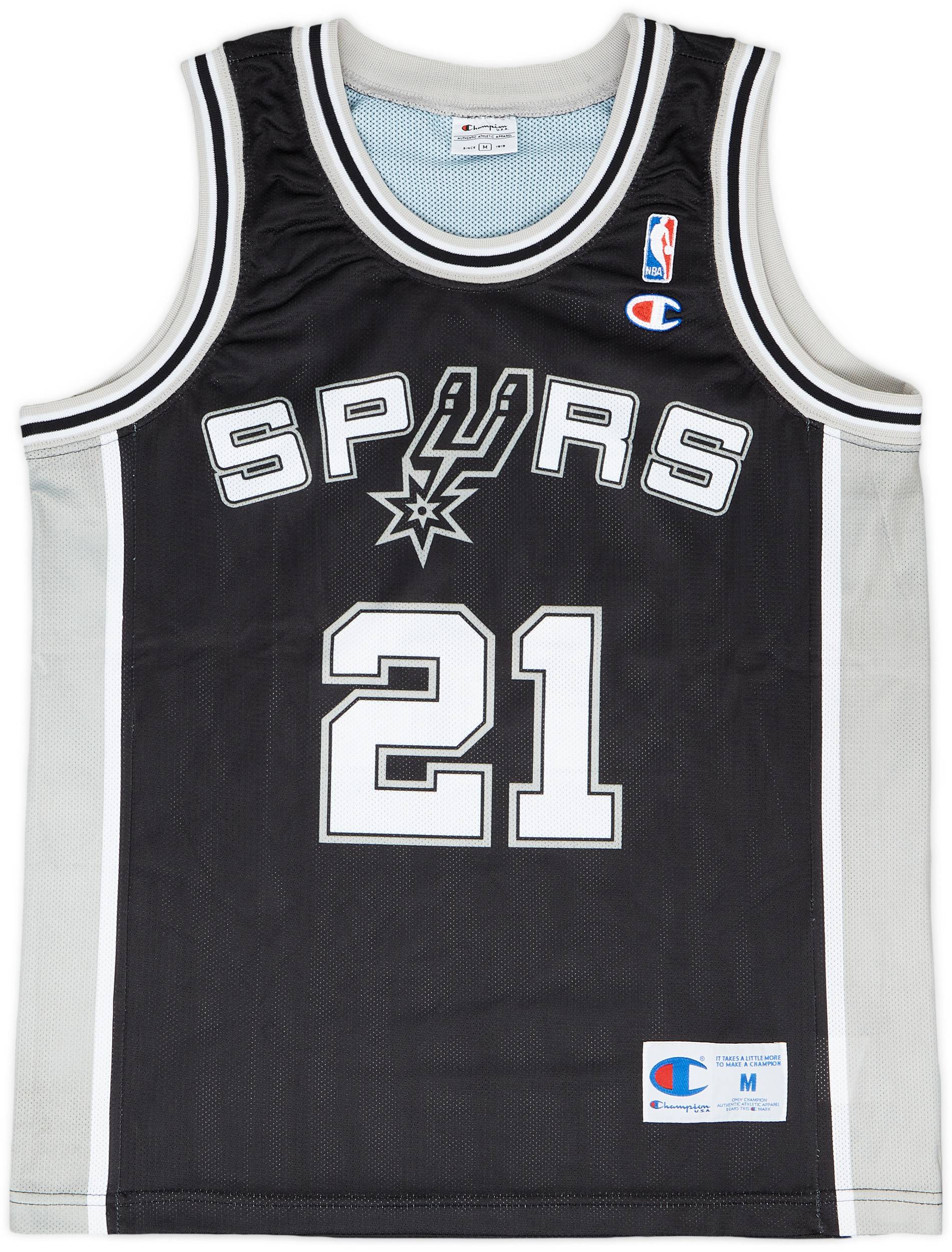2002-10 San Antonio Spurs Duncan #21 Champion Away Jersey - 9/10 - (M)
