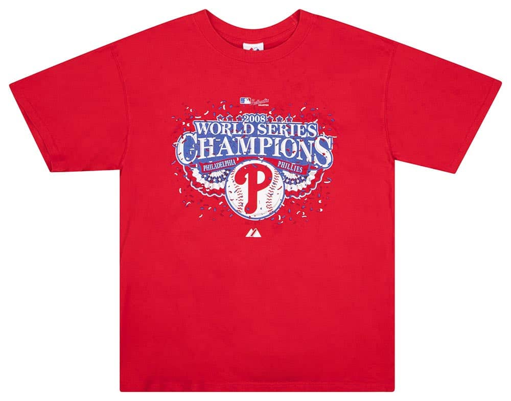 2008 Philadelphia Phillies World Series Champions Majestic Tee L