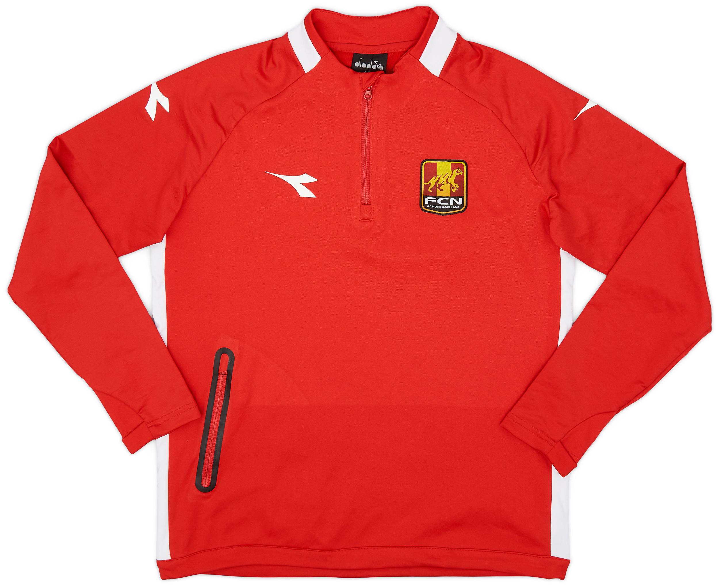 2018-19 FC Nordsjælland Diadora 1/4 Zip Training Top - 8/10 - (L.Boys)