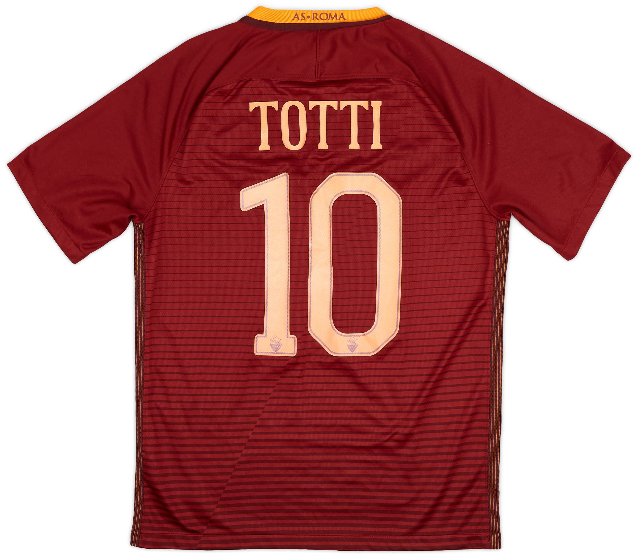 2016-17 Roma Home Shirt Totti #10 - 7/10 - (M)