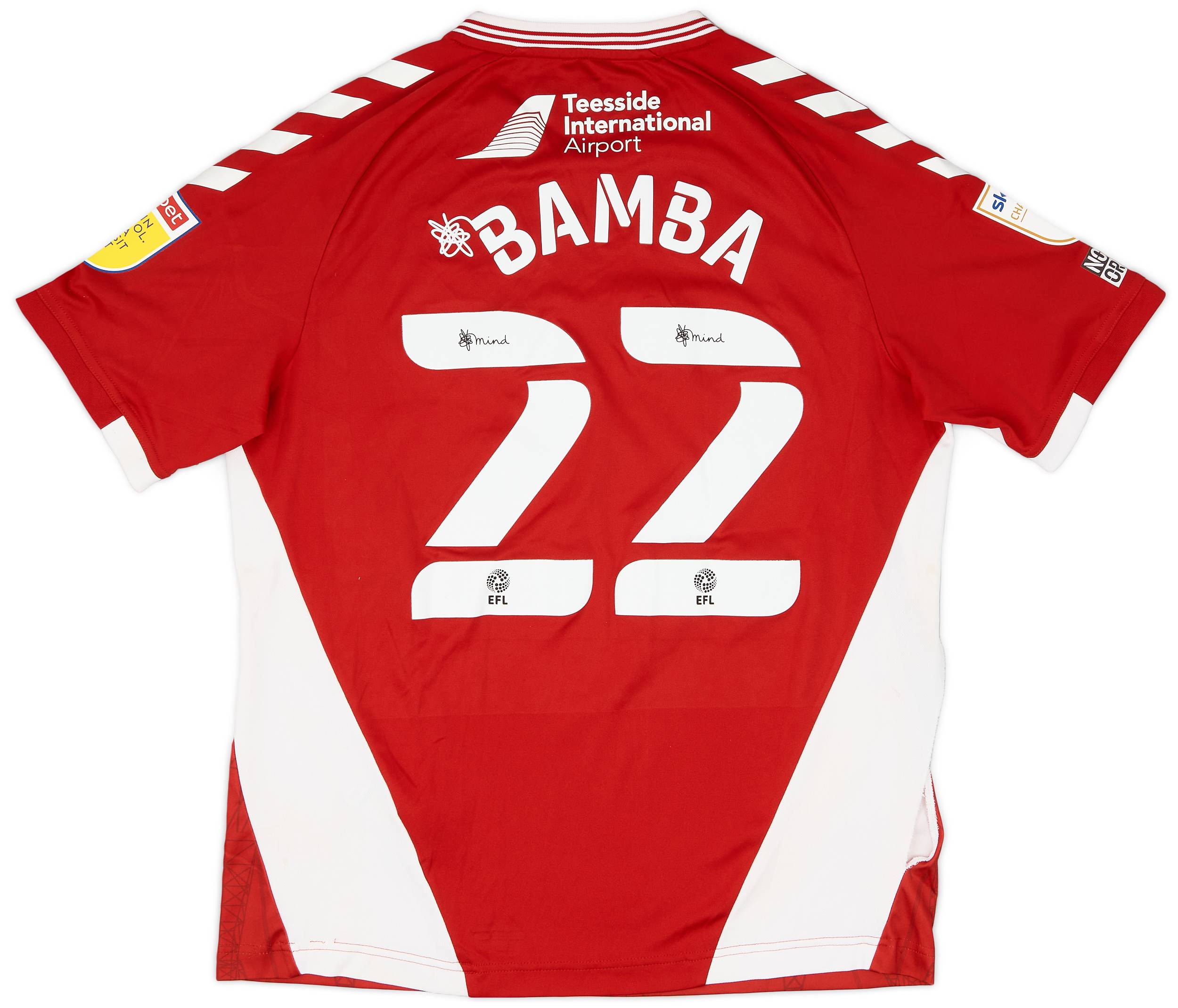 2021-22 Middlesbrough Match Worn Home Shirt Bamba #22