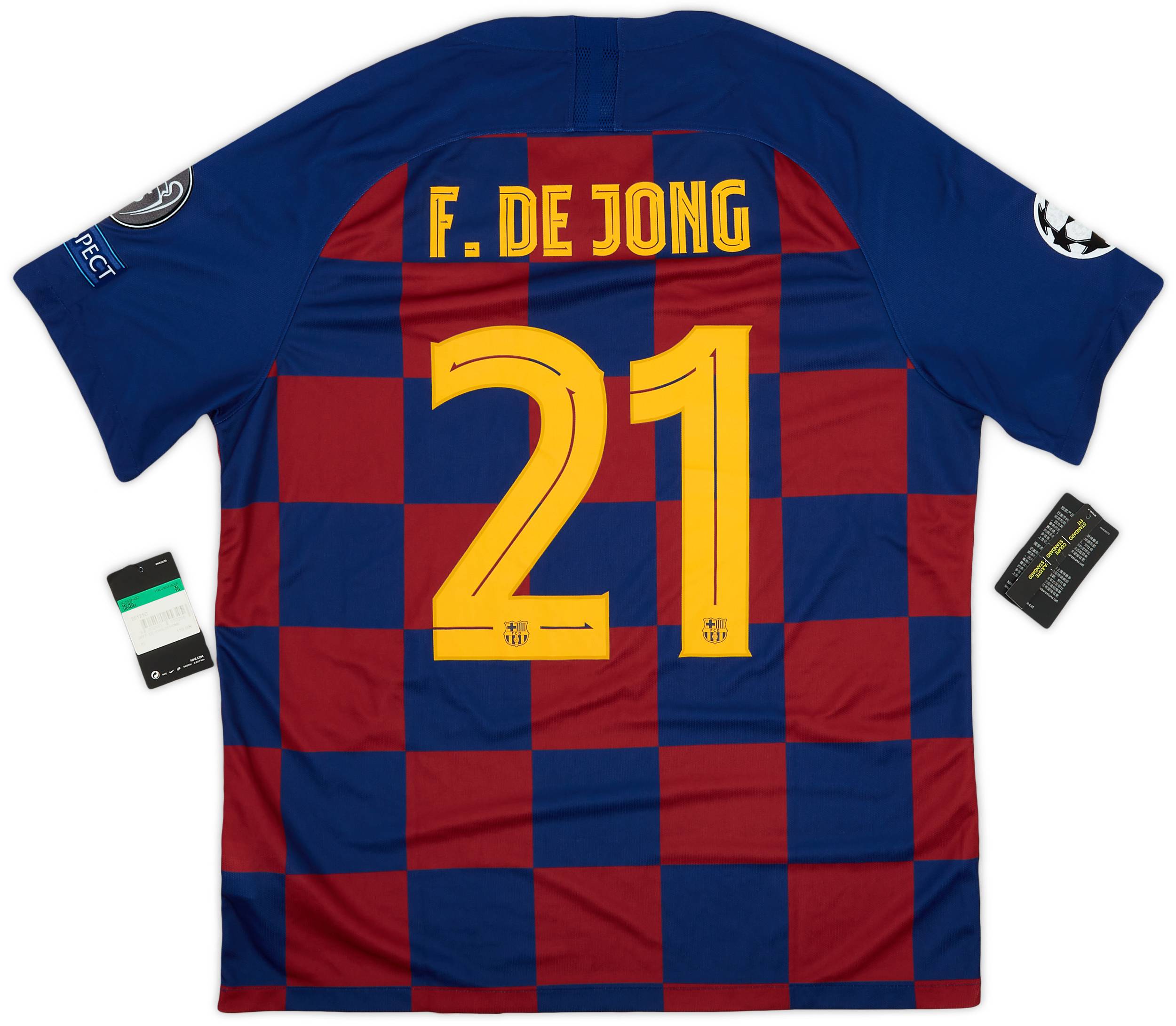 2019 20 Barcelona Home Shirt F.De Jong 21 XL