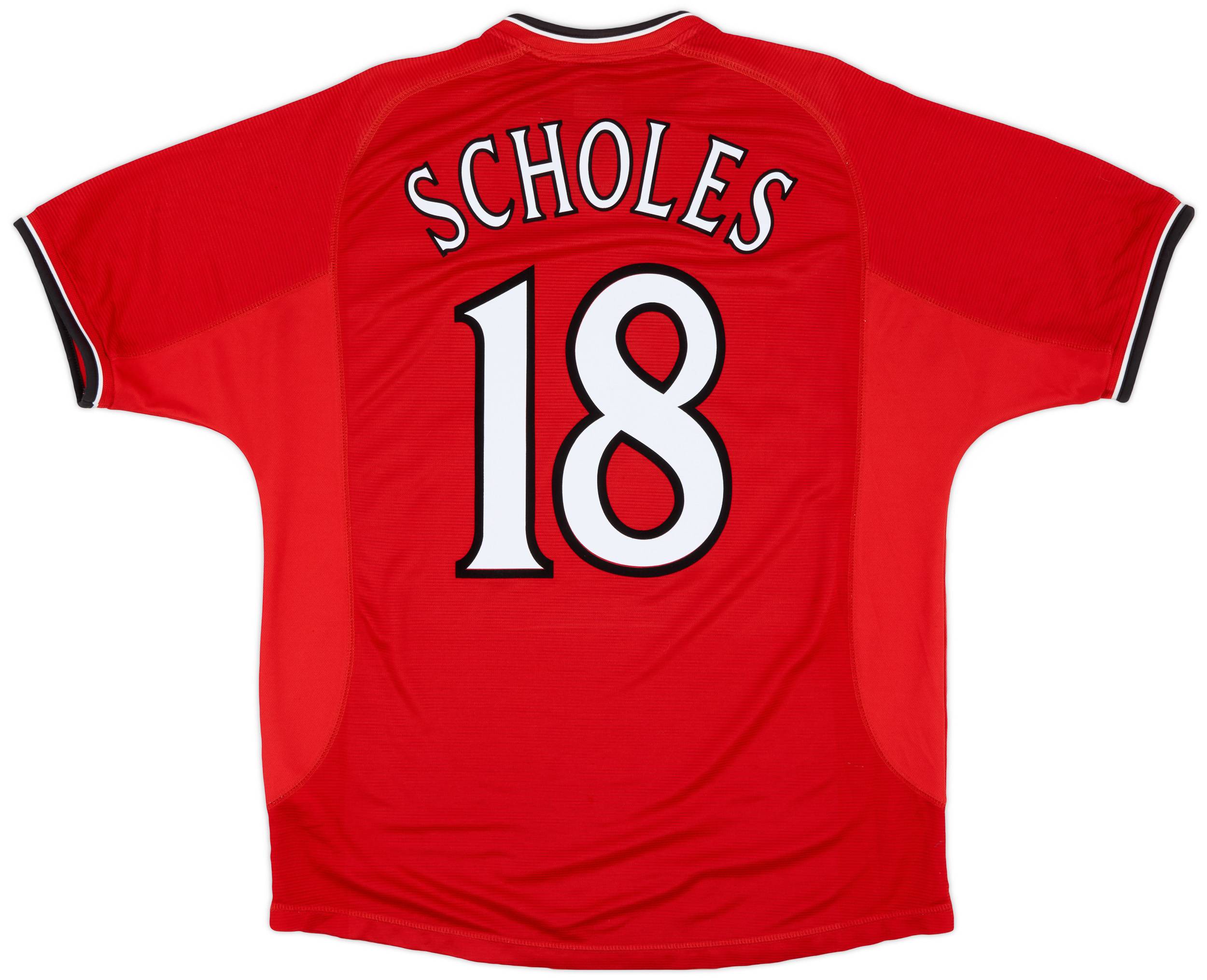 2000-02 Manchester United Home Shirt Scholes #18 - 7/10 - (L)