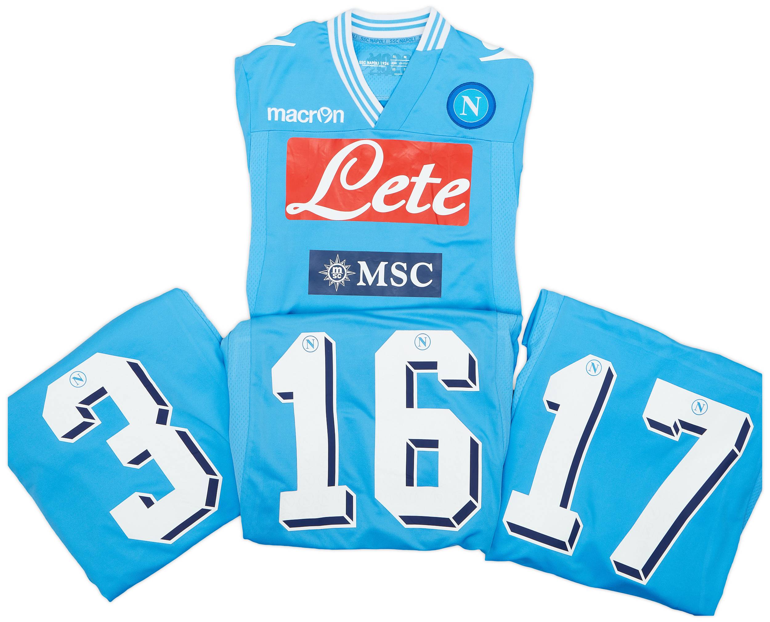 2012-13 Napoli Player Issue Home L/S Shirt - 3/10 - (M)