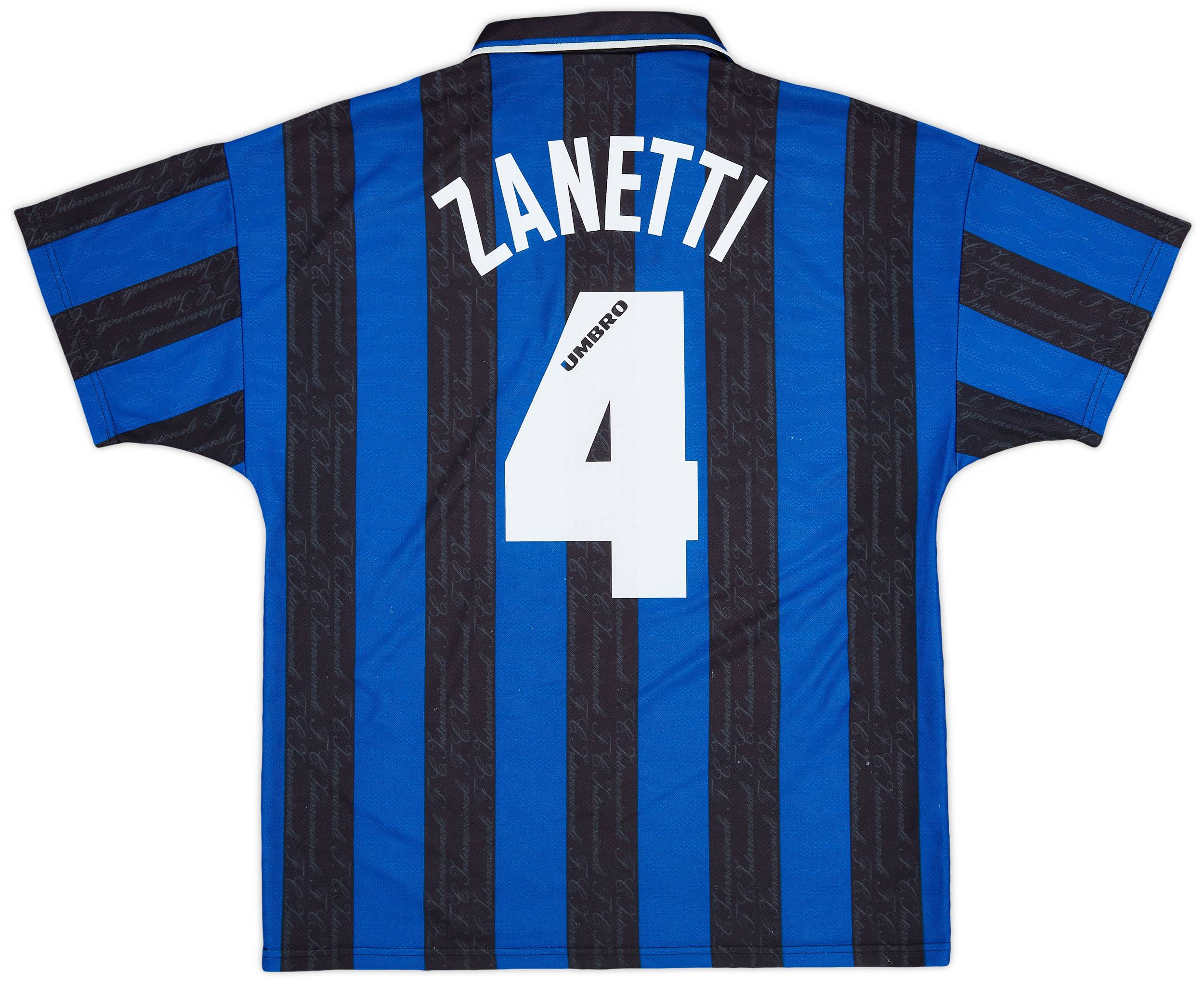 1996-97 Inter Milan Home Shirt Zanetti #4 - 8/10 - (M)