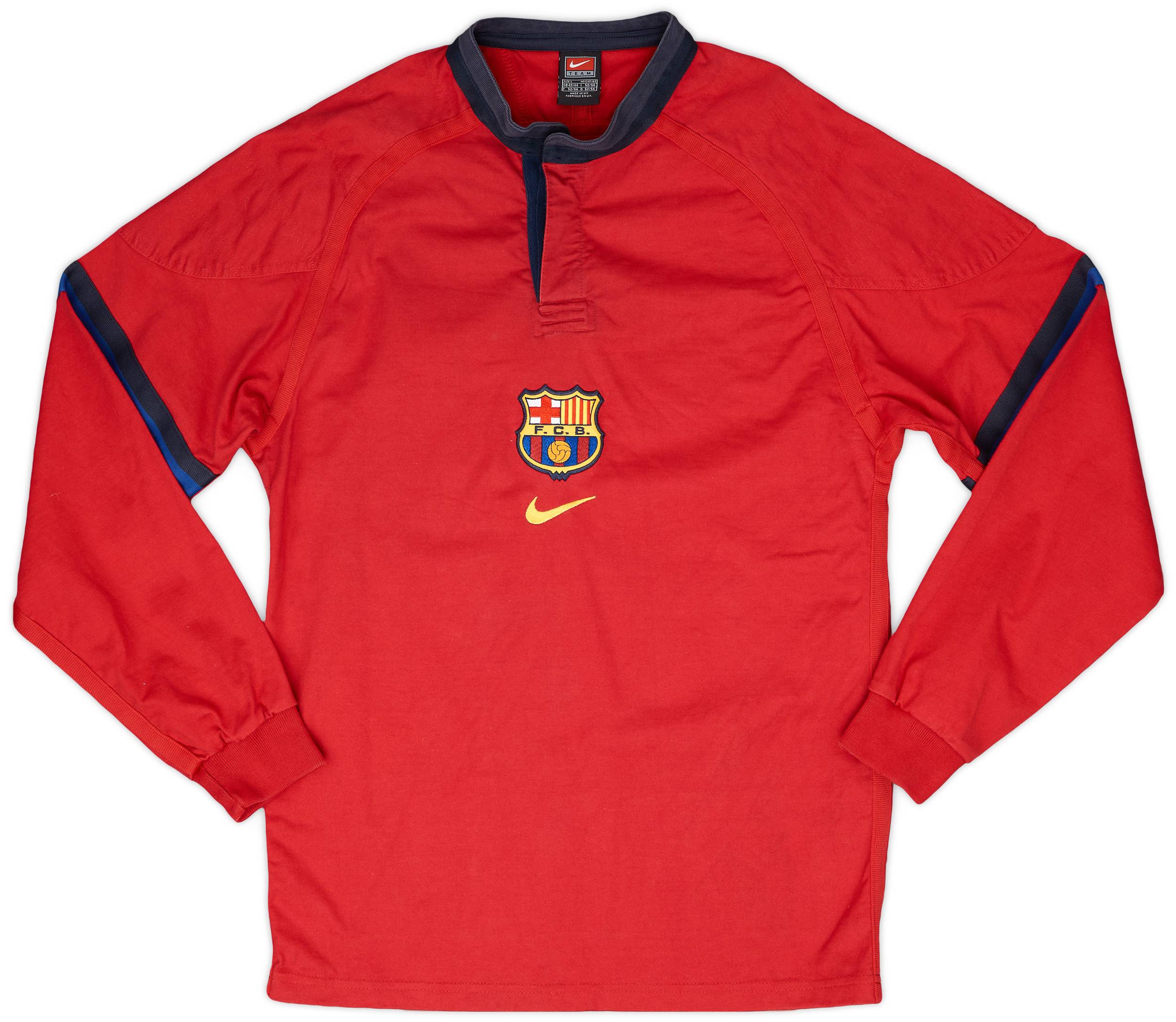 2000-01 Barcelona Nike Polo L/S Shirt - 9/10 - (L)