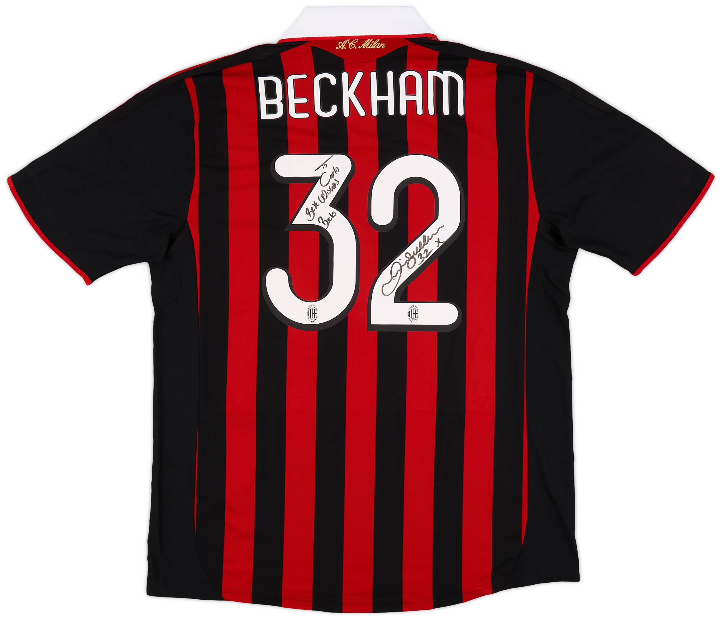 2009-10 AC Milan Signed Home Shirt Beckham #32
