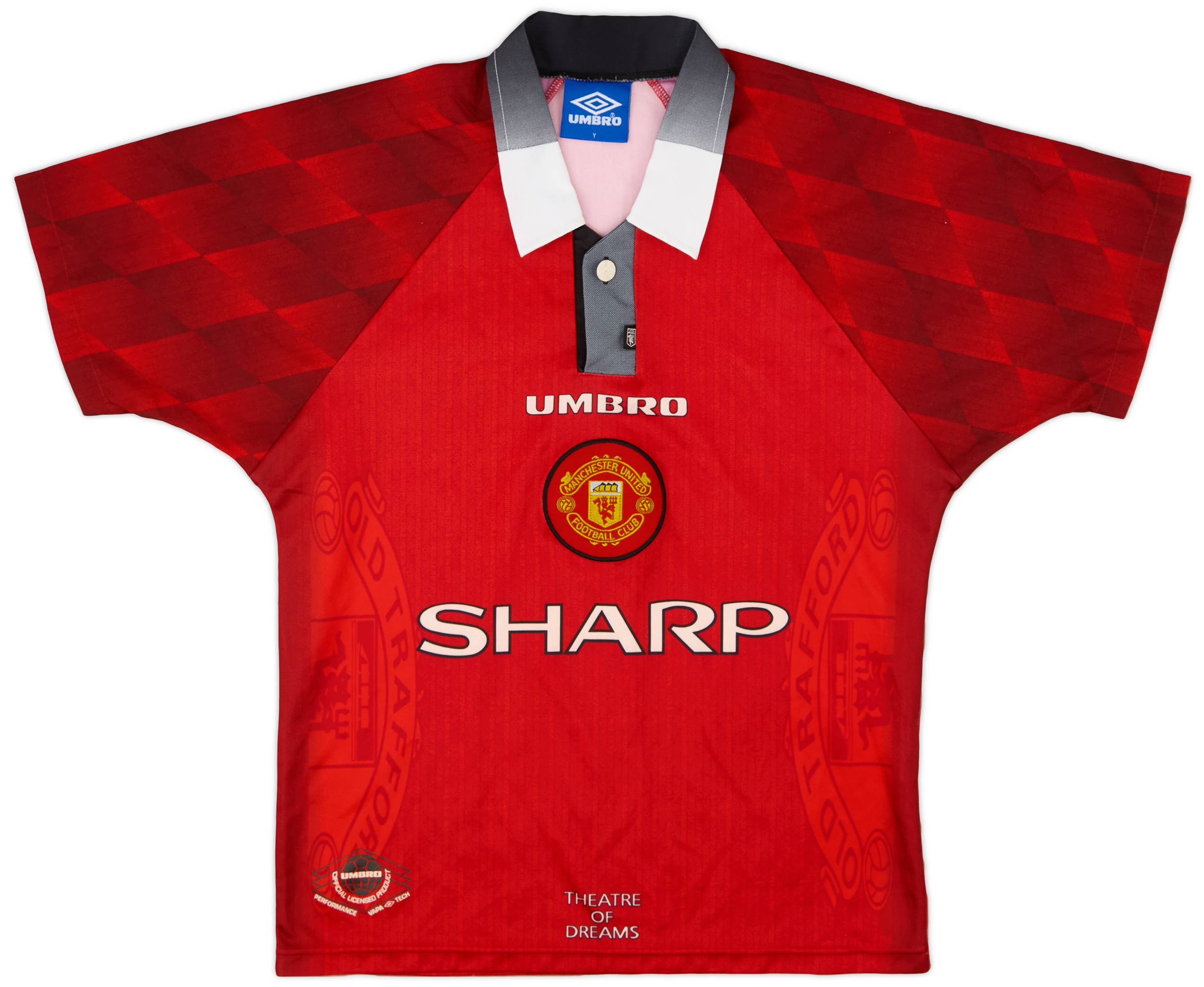 1996-98 Manchester United Home Shirt - 8/10 - (Y)