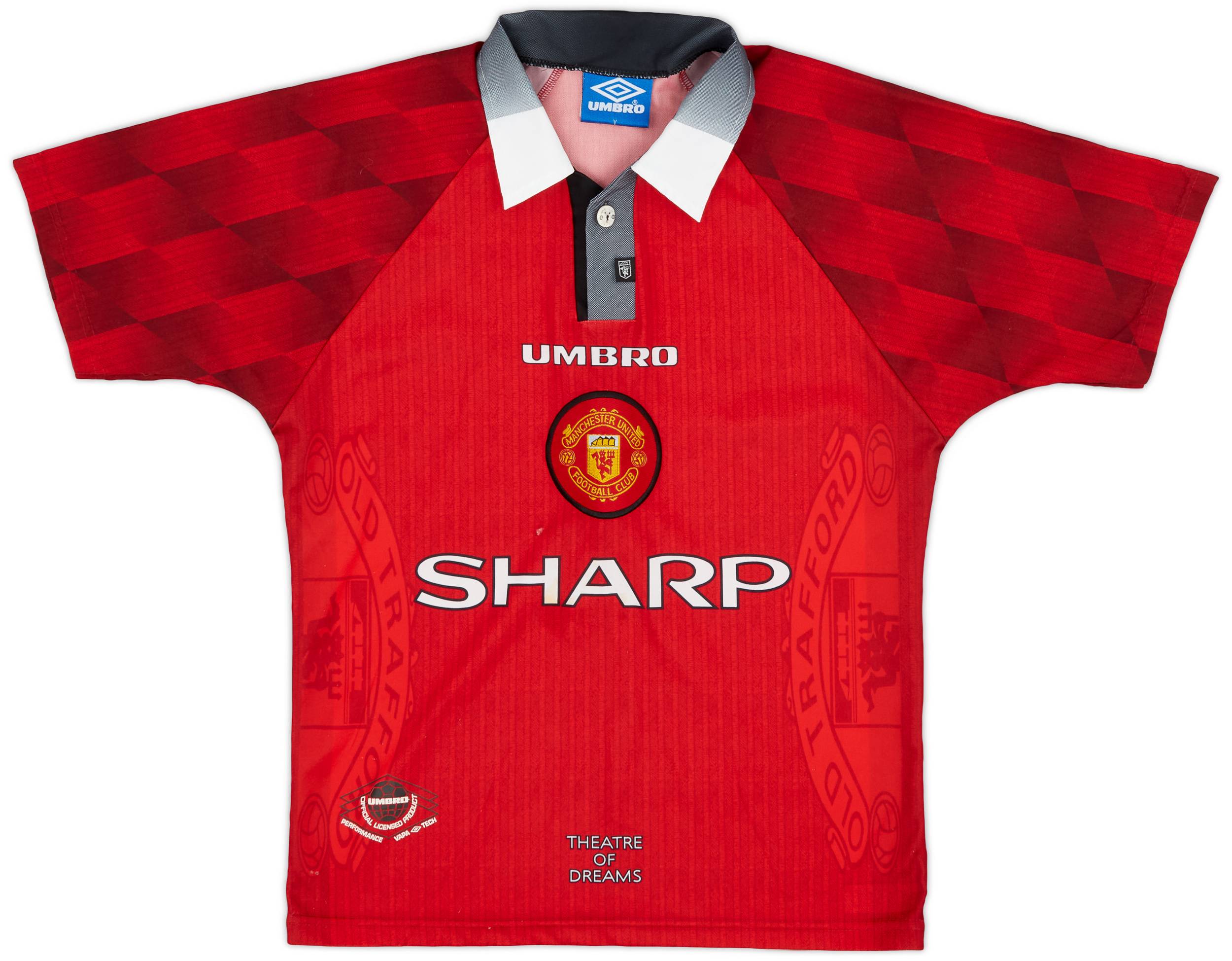 1996-98 Manchester United Home Shirt - 8/10 - (Y)
