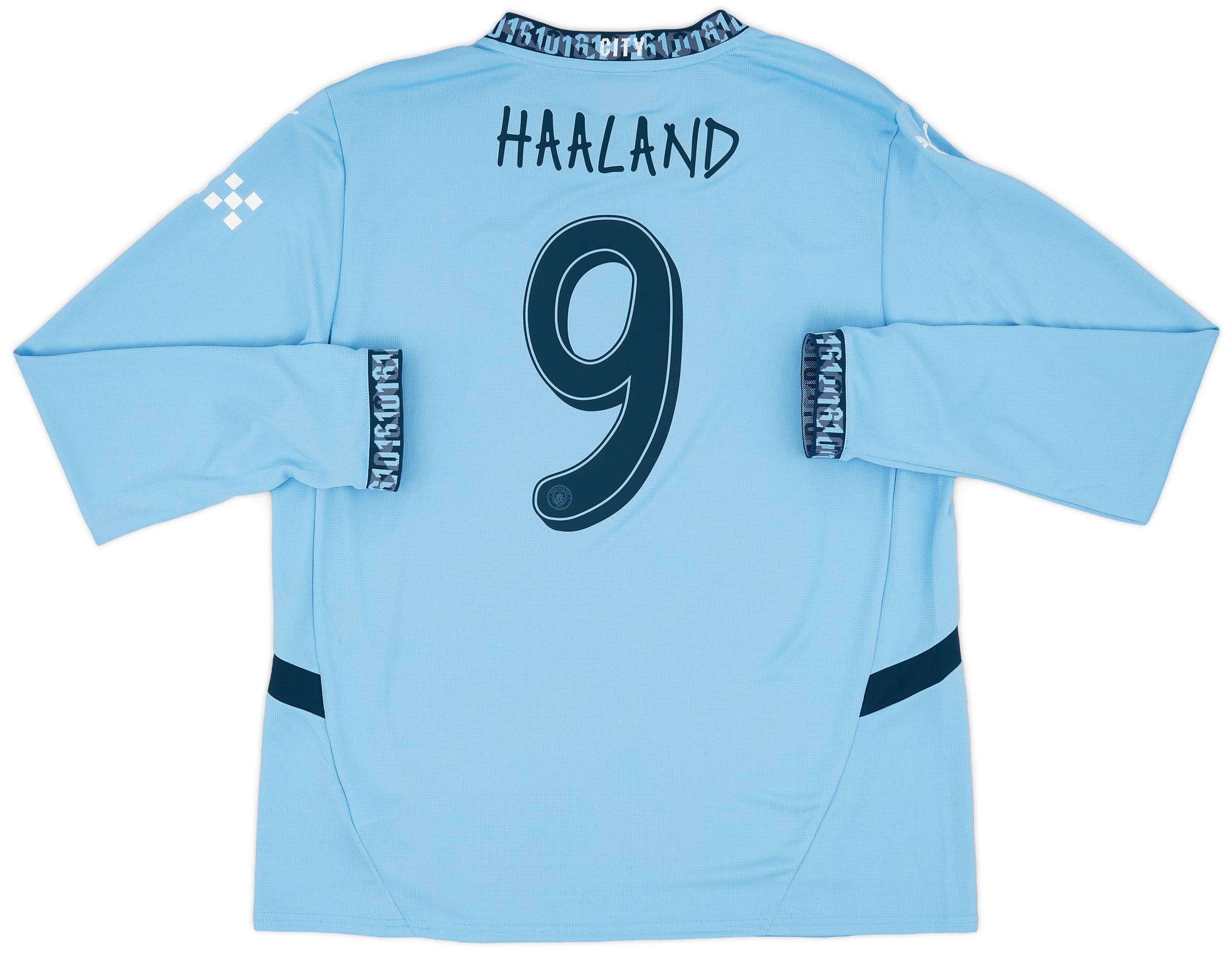 2024-25 Manchester City Home L/S Shirt Haaland #9 - 9/10 - (XL)