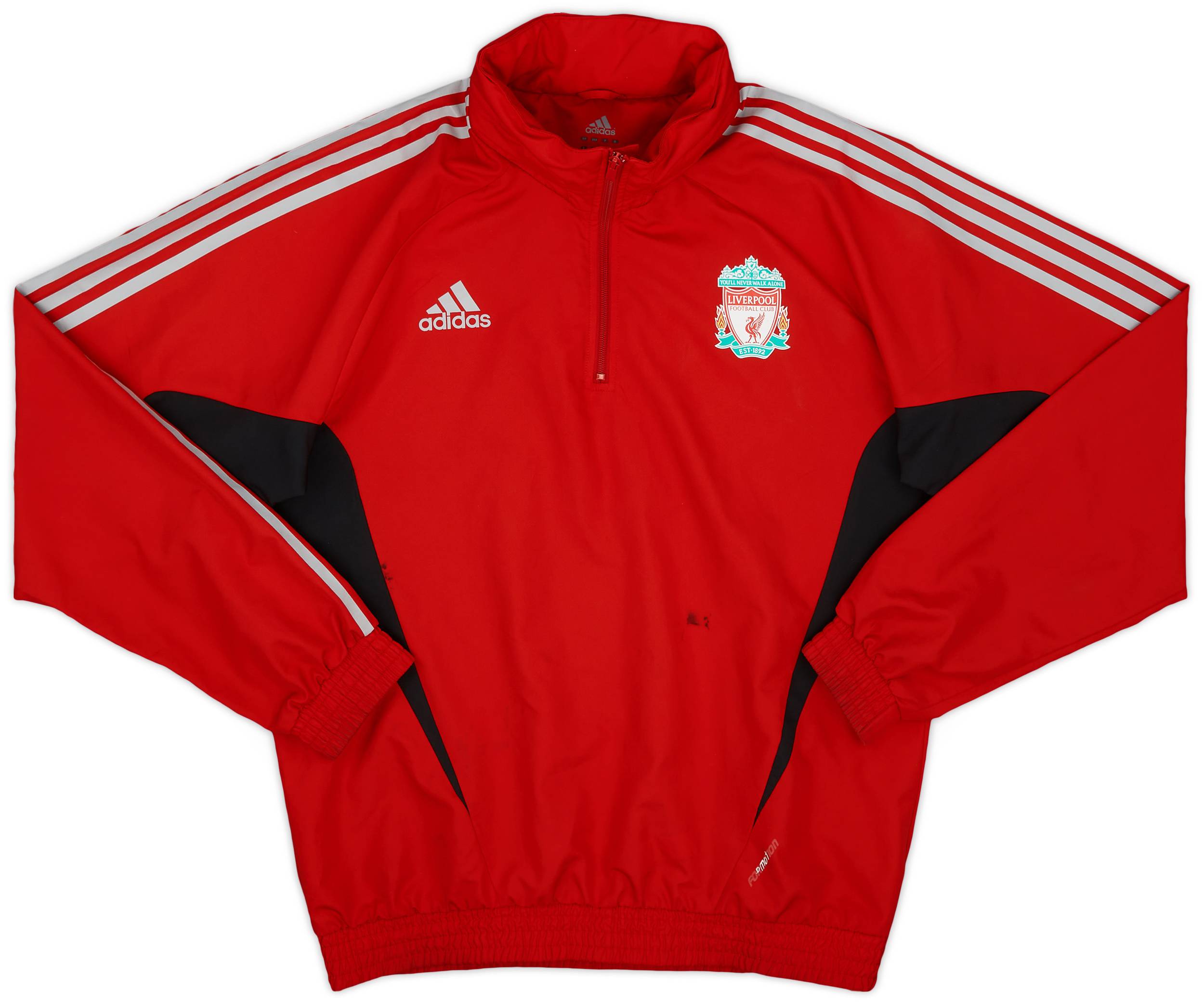 2008-09 Liverpool adidas 1/4 Zip Hooded Drill Top - 7/10 - (L)