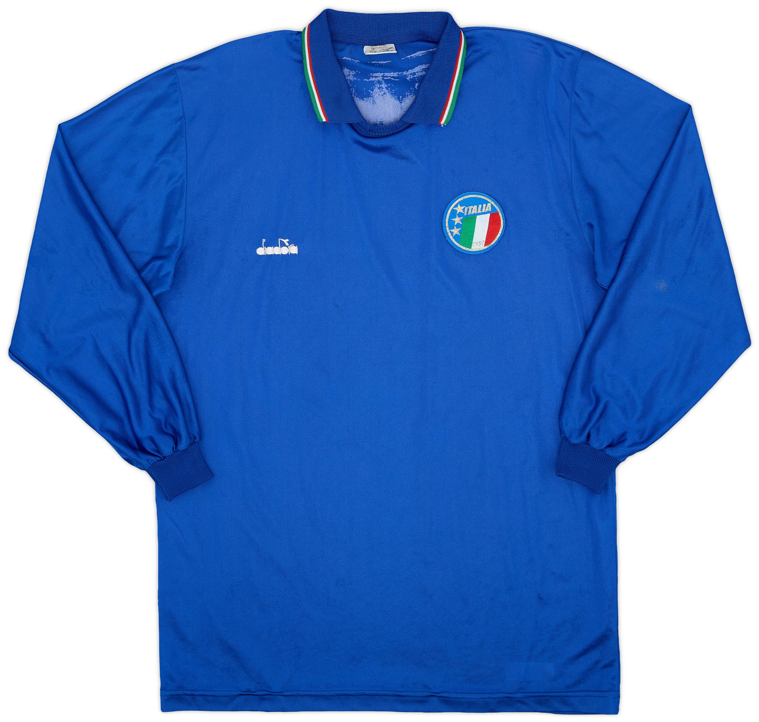 1986-90 Italy Home L/S Shirt - 6/10 - (XL)