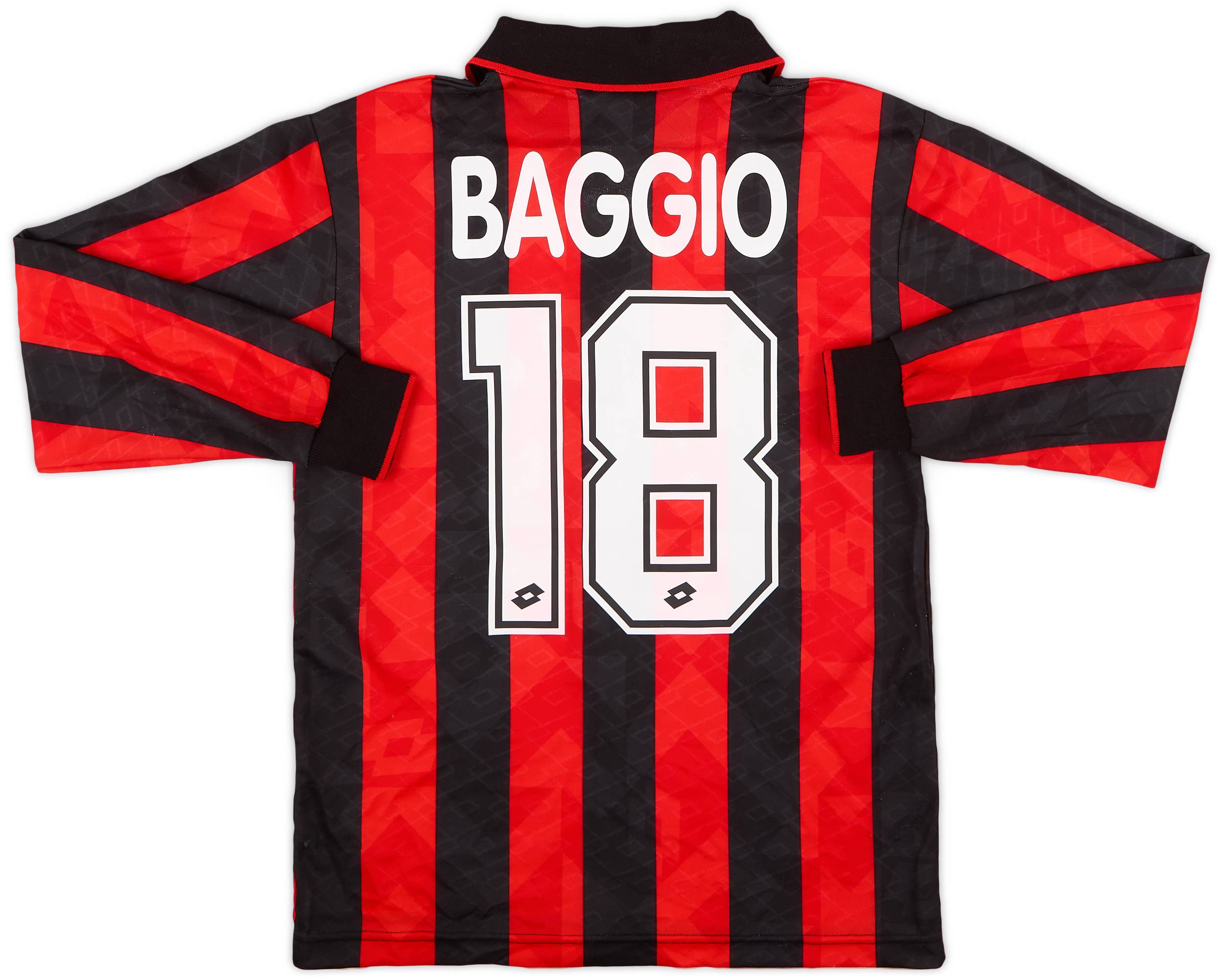 AC MILAN AWAY FOOTBALL SHIRT 1995/97 #18 BAGGIO | Retro