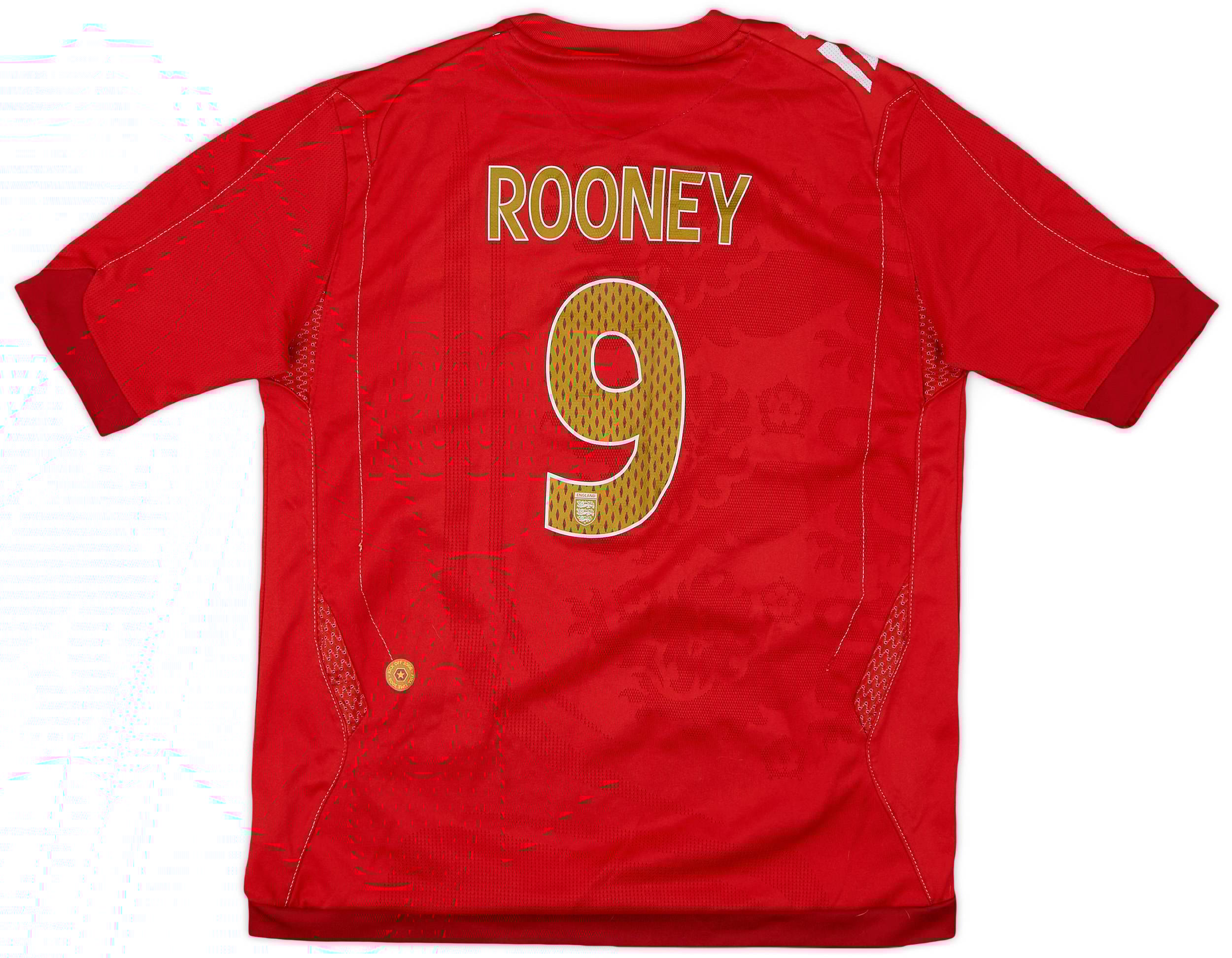 2006-08 England Away Shirt Rooney #9 - 8/10 - (M.Boys)
