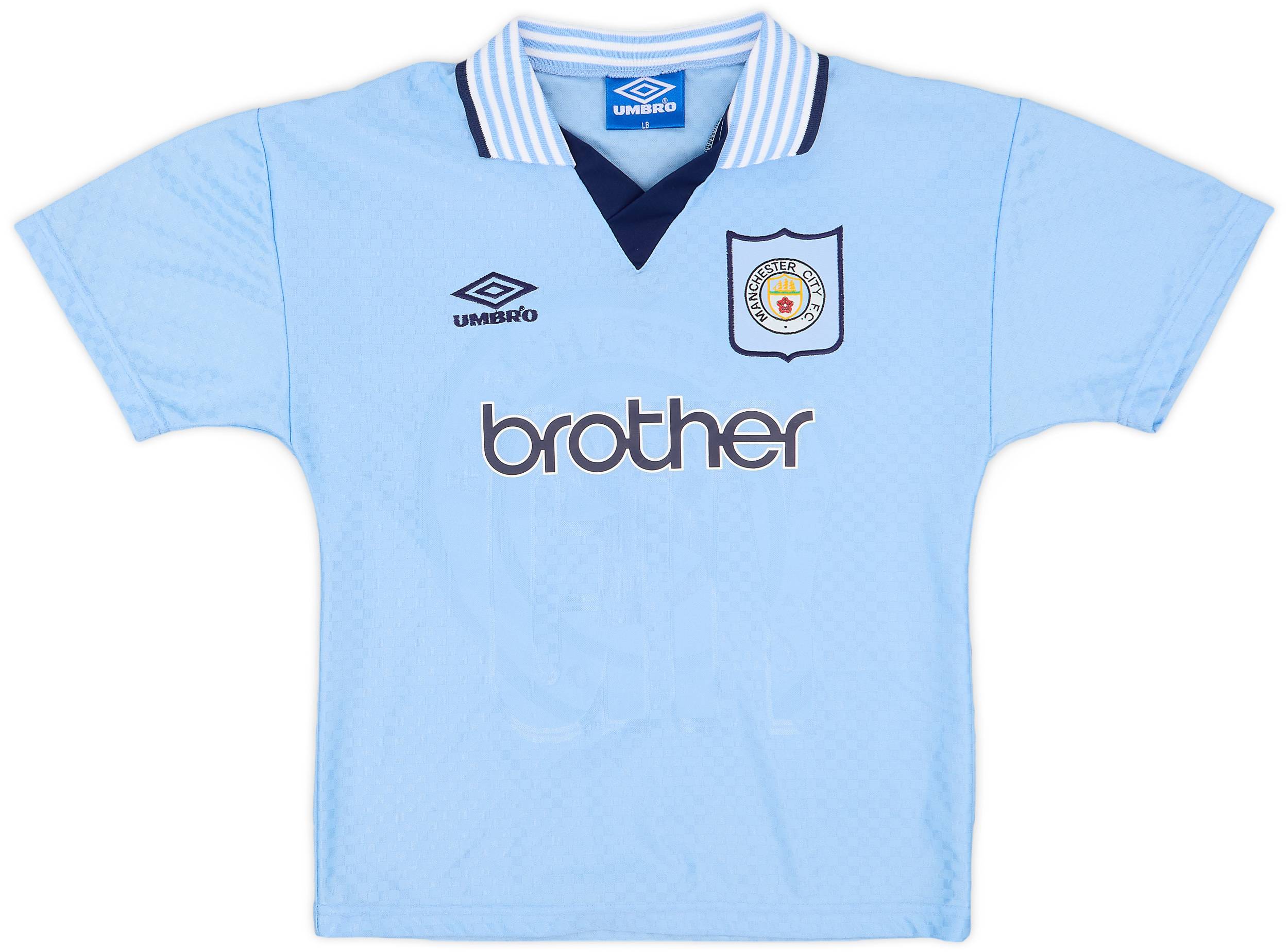 1995-97 Manchester City Home Shirt - 9/10 - (L.Boys)