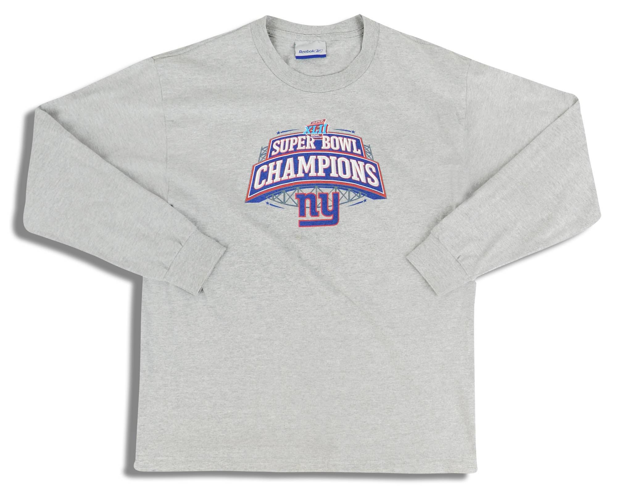 2007 New York Giants Super Bowl Champions Reebok L/S Tee XL