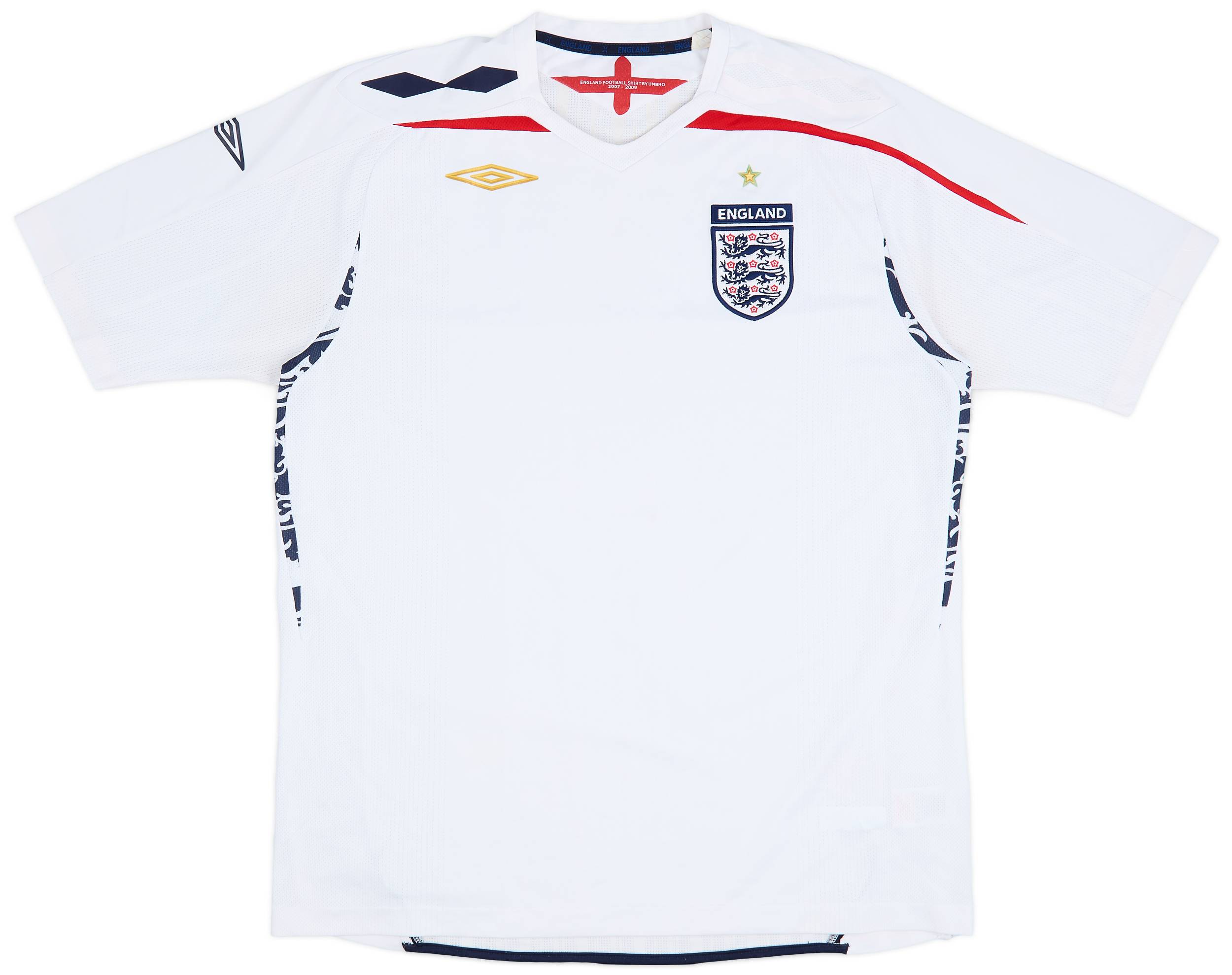 2007-09 England Home Shirt - 7/10 - (XL)