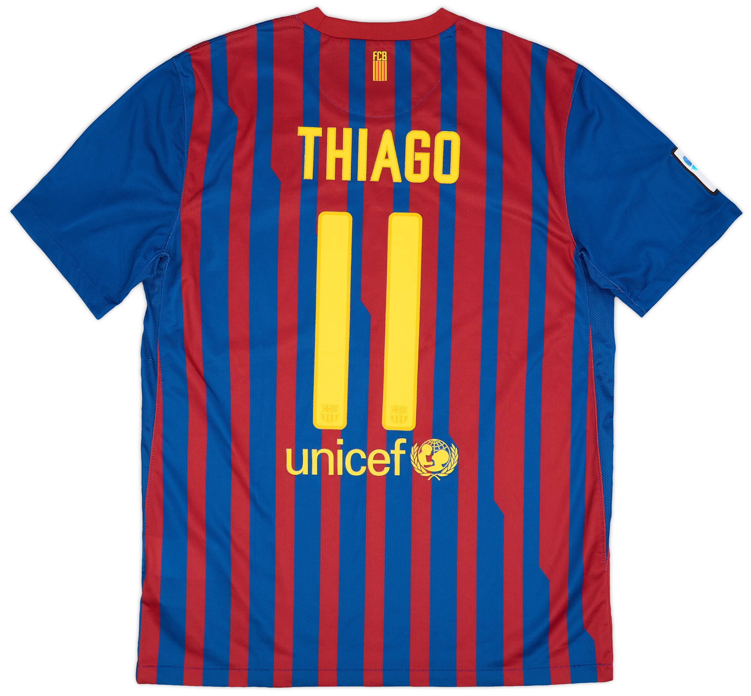 FC Barcelona THIAGO 11番 シャツ 2011-12 Barcelona Home Shirt Thiago #11 - 9/10 - (L)