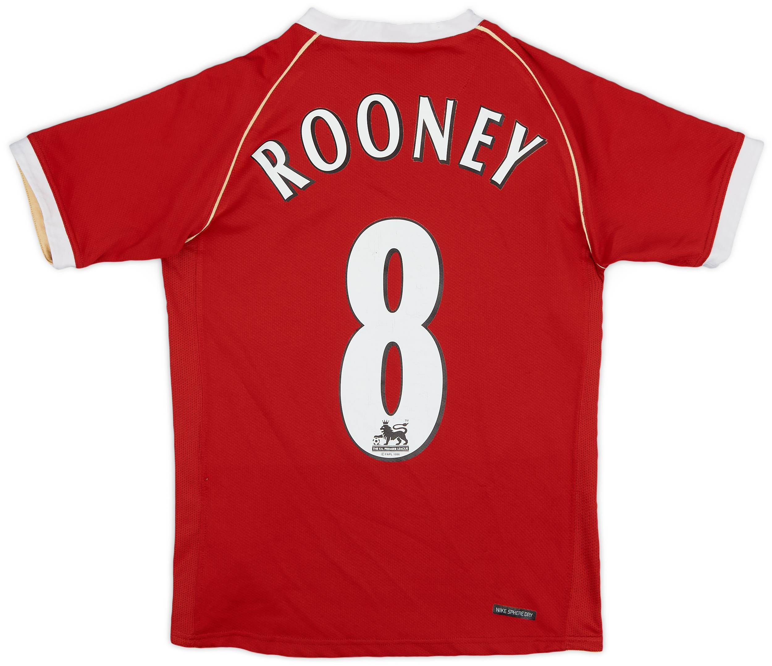 2006-07 Manchester United Home Shirt Rooney #8 - 6/10 - (M.Boys)