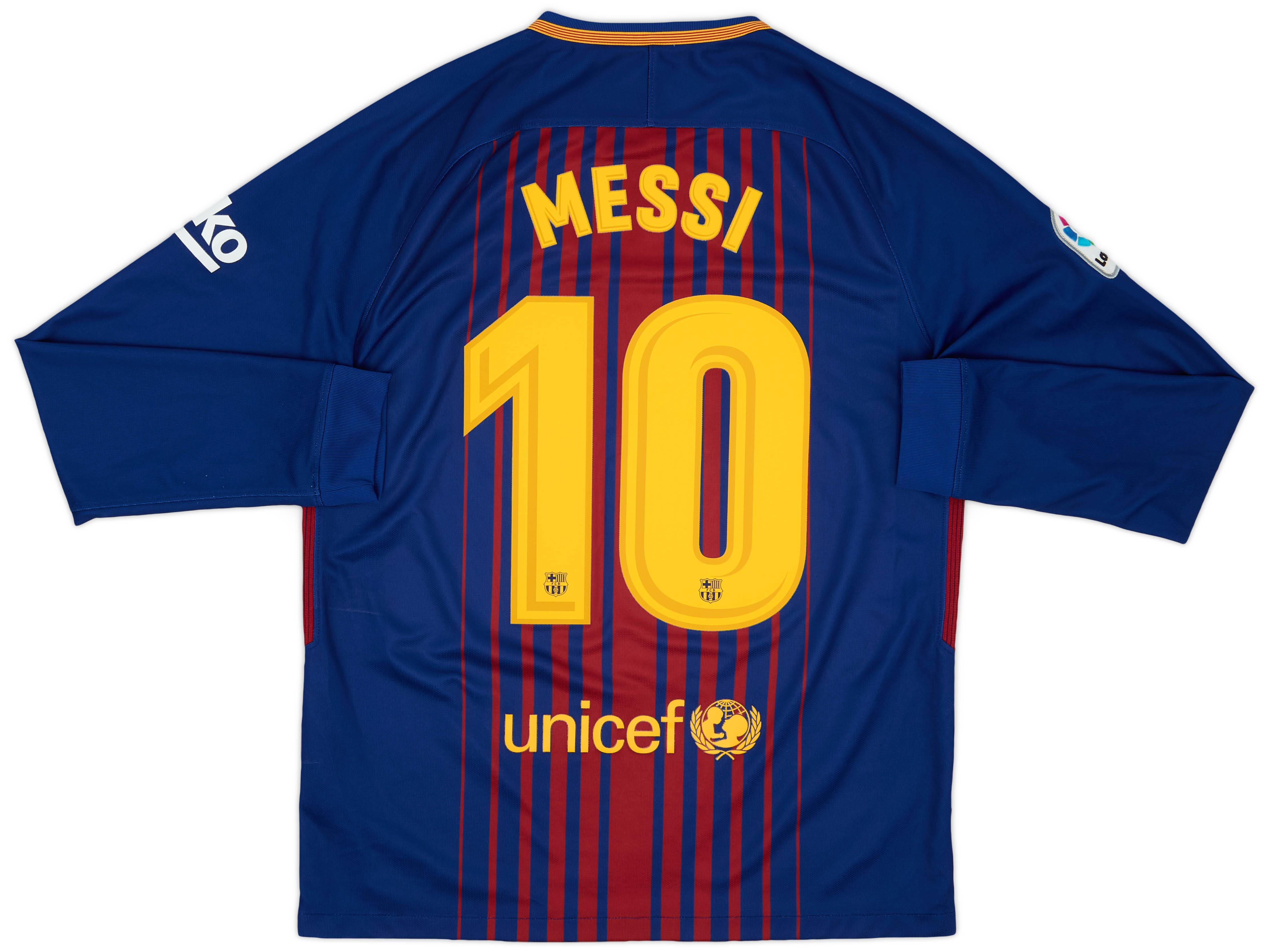 2017 18 Barcelona Home L S Shirt Messi 10 5 10 M