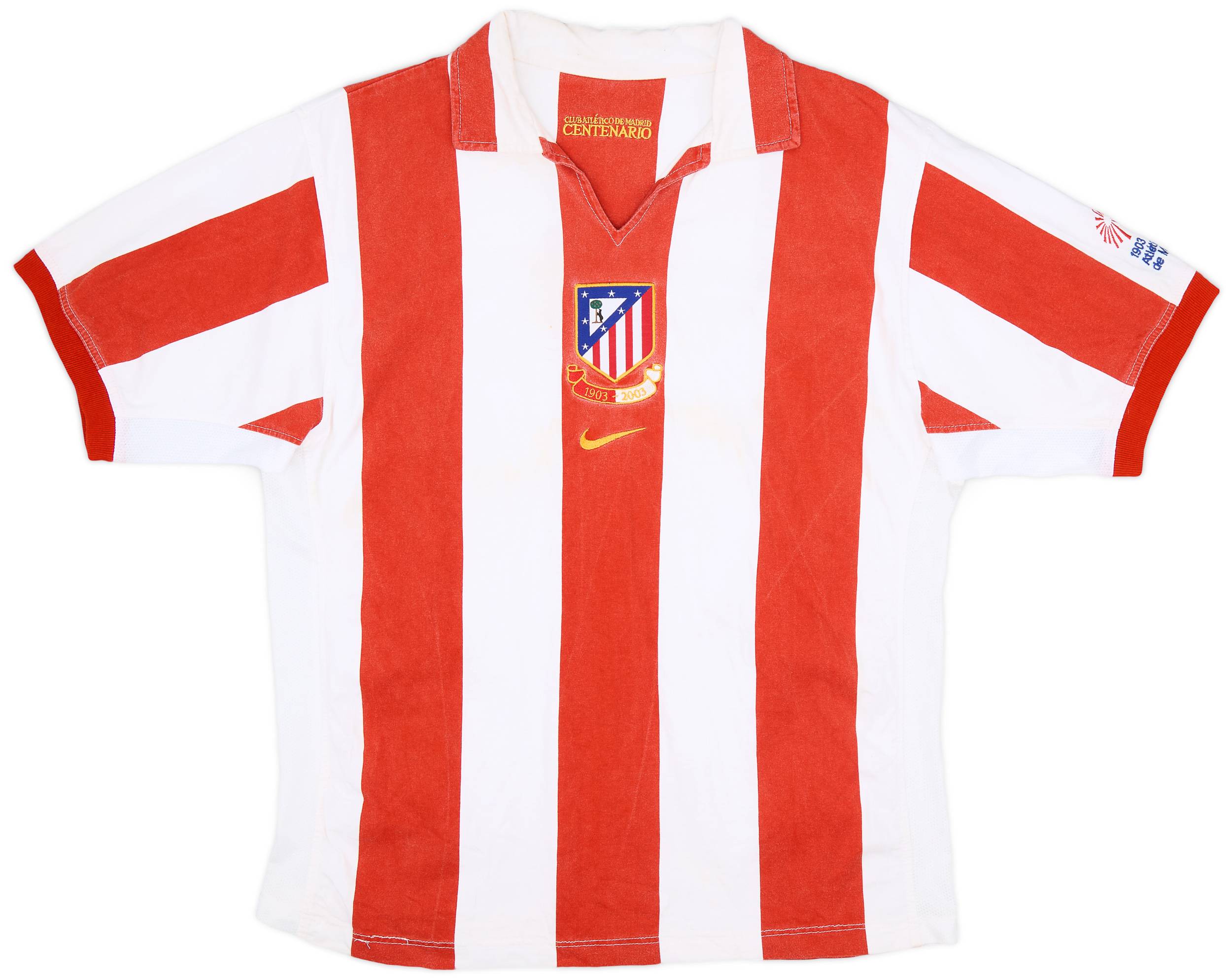 2003-04 Atletico Madrid Centenary Home Shirt - 8/10 - (L)