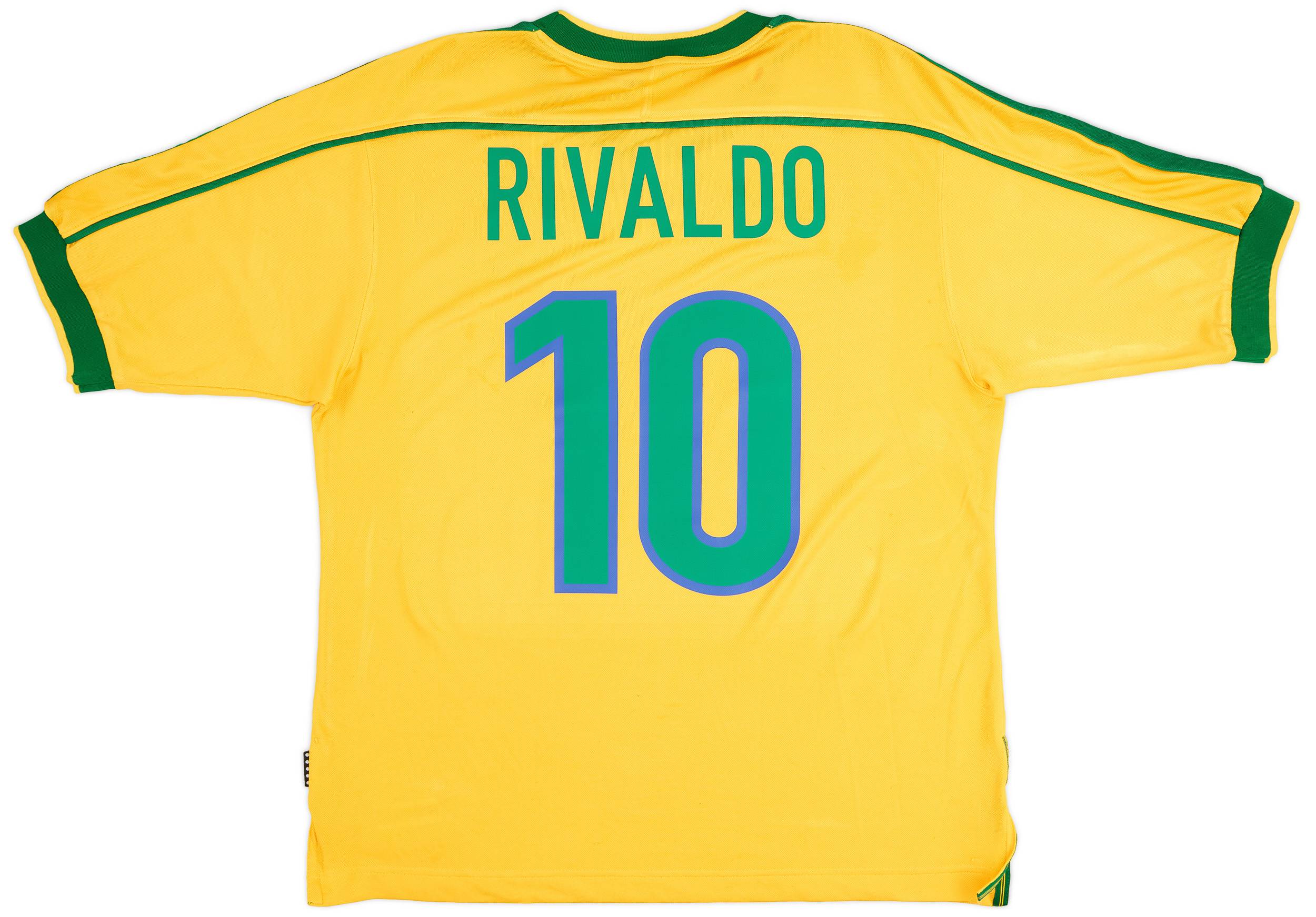 1998-00 Brazil Home Shirt Rivaldo #10 - 6/10 - (M)