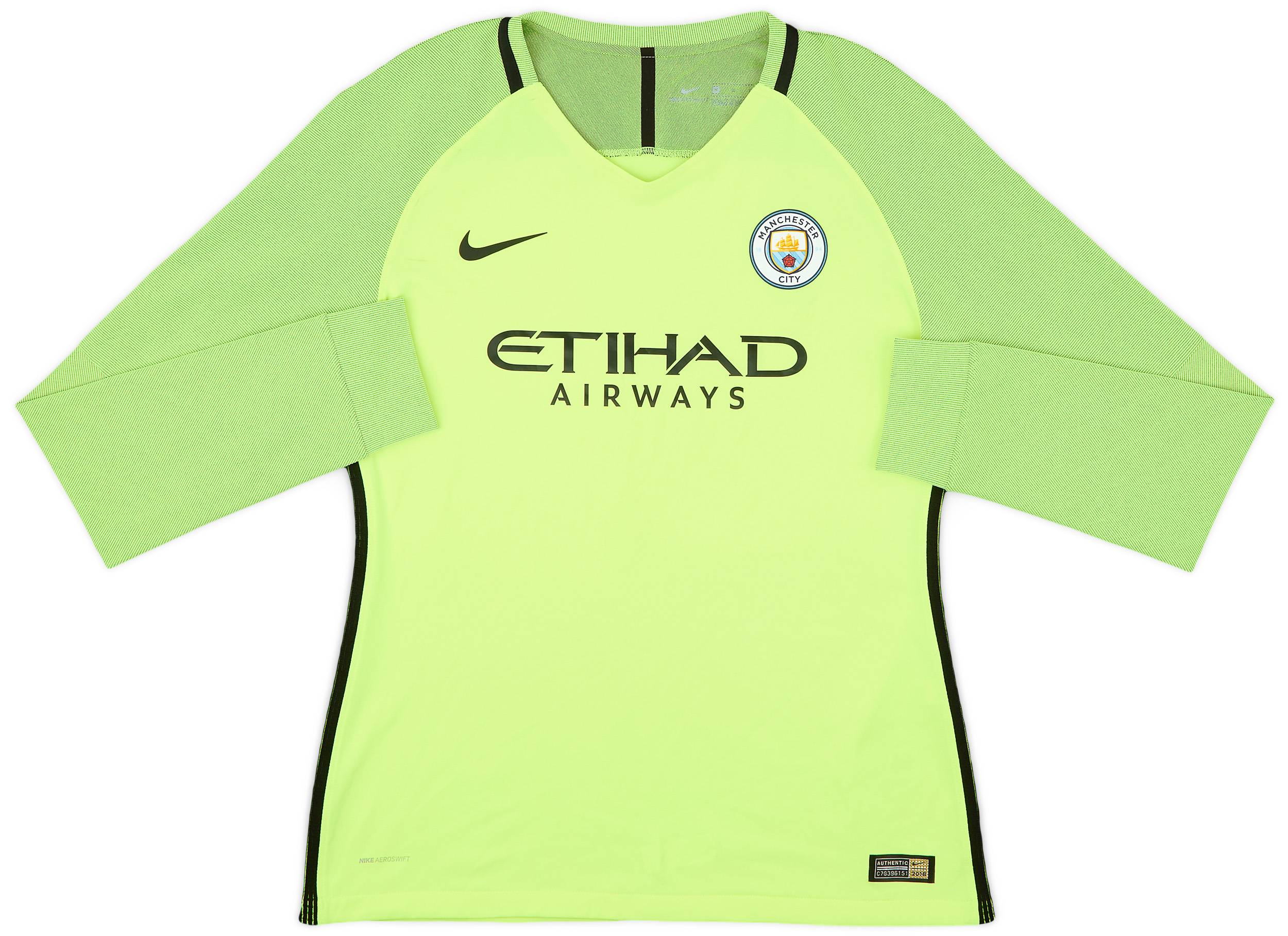 2016-17 Manchester City Authentic GK Shirt - 7/10 - (Women's M)