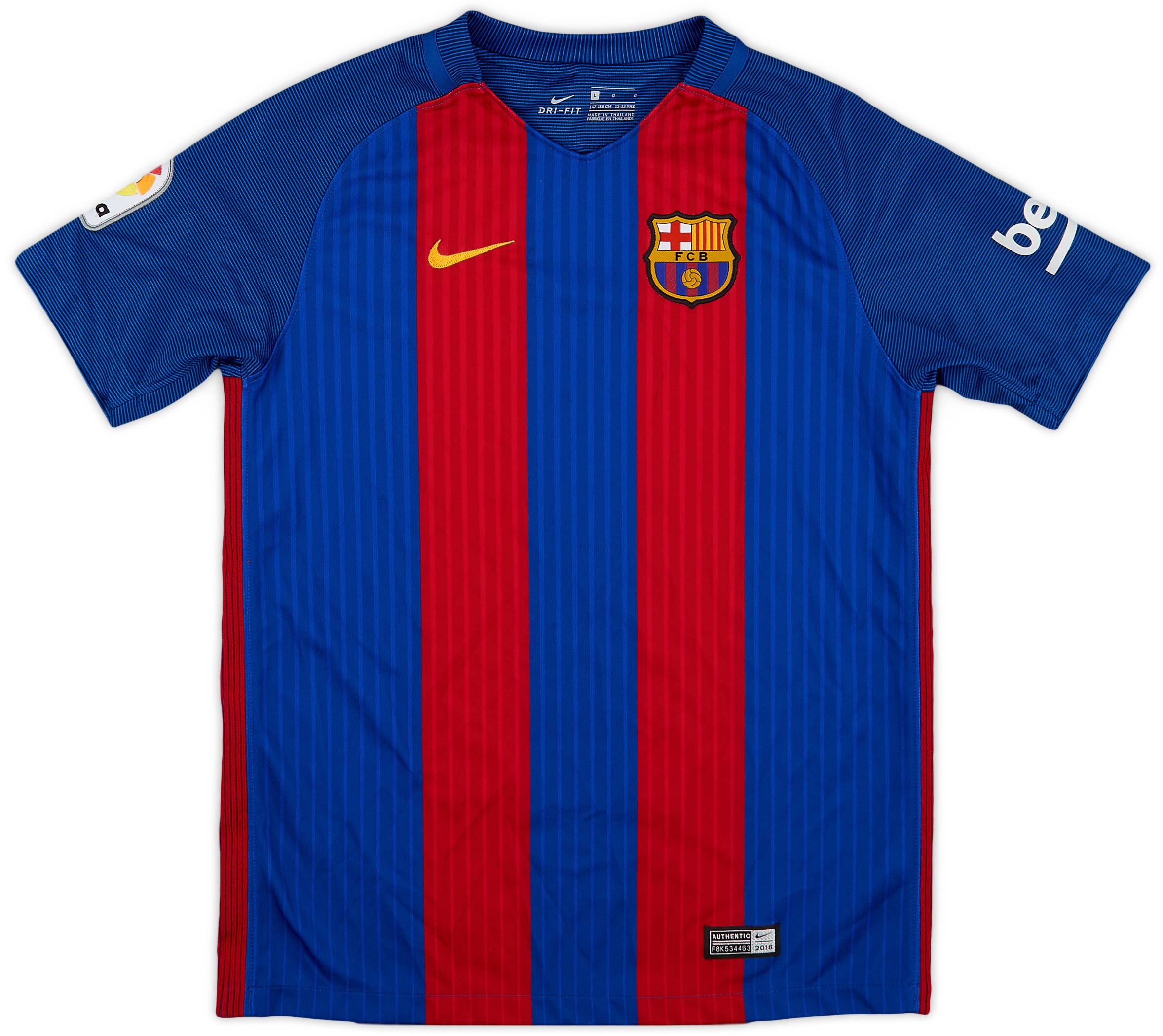 2016-17 Barcelona Home Shirt - 9/10 - (L.Boys)
