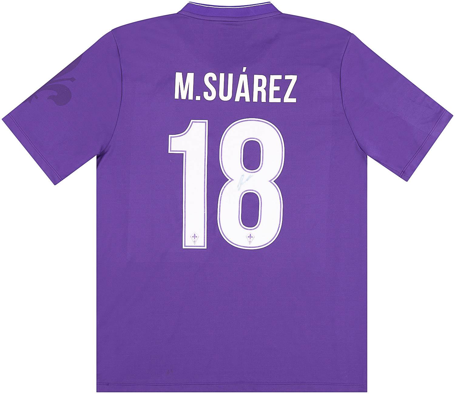 2015-16 Fiorentina Match Issue Signed Home Shirt M.Suárez #18