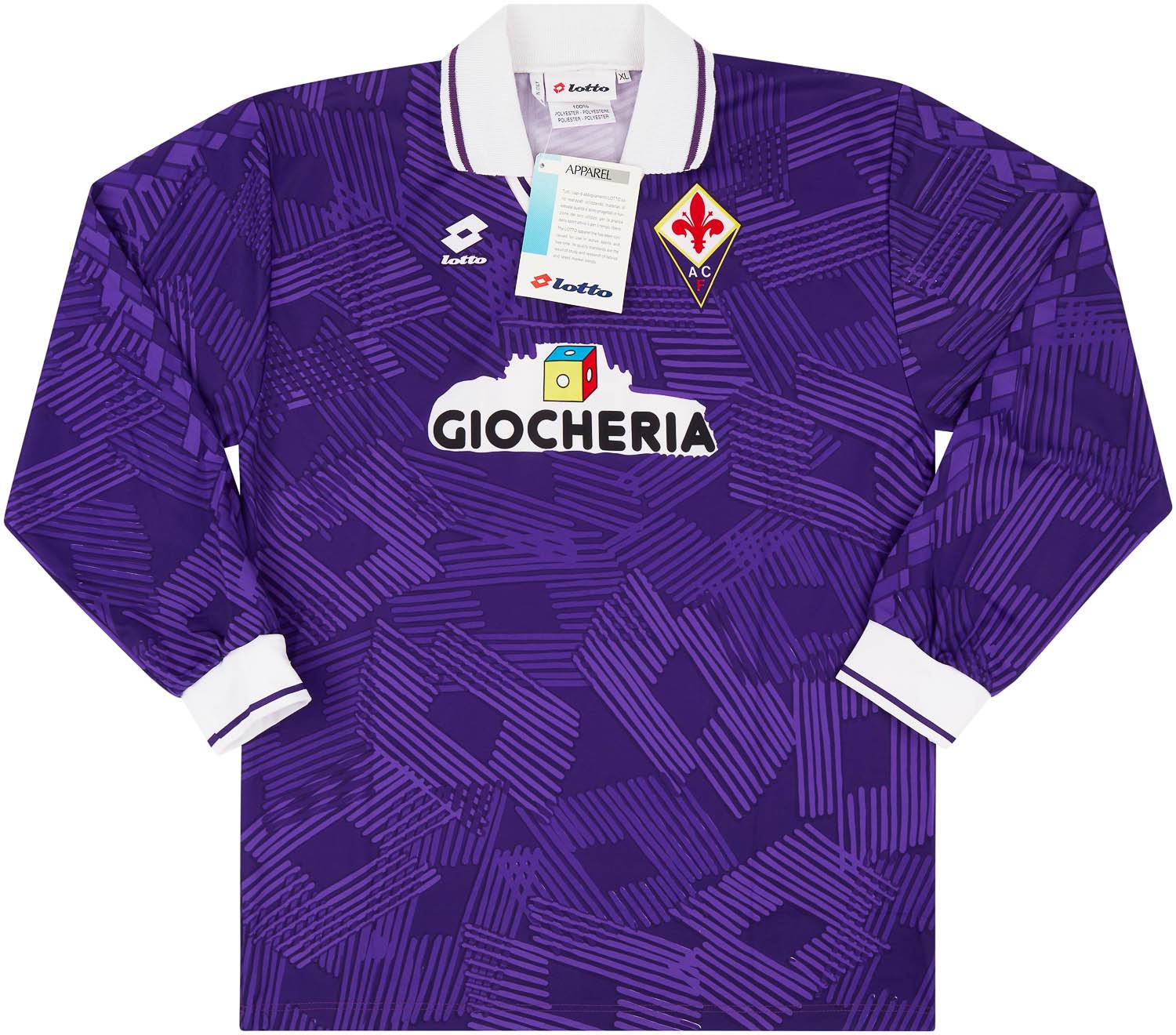 1991-92 Fiorentina Home L/S Shirt #6 XL