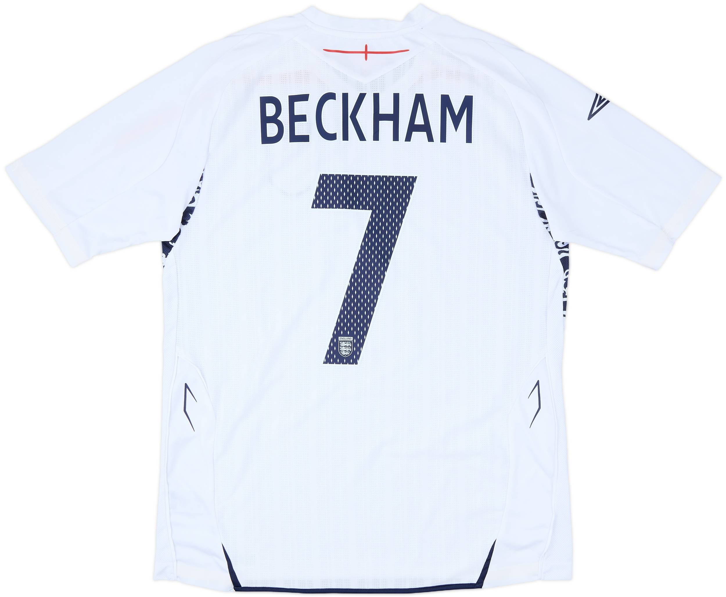 2007-09 England Home Shirt Beckham #7 - 8/10 - (L)