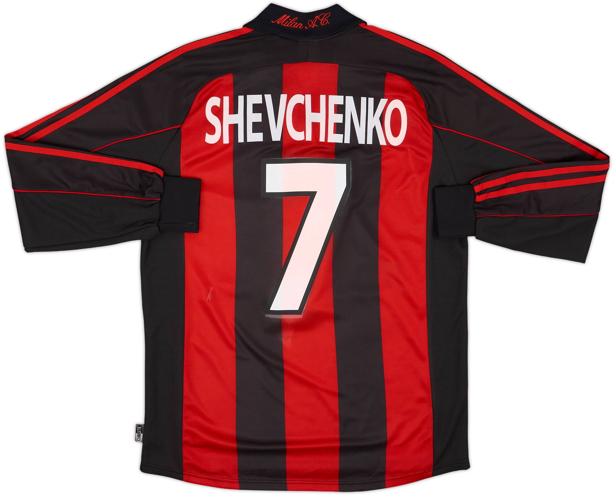 2000-02 AC Milan Home L/S Shirt Shevchenko #7 - 6/10 - (M)