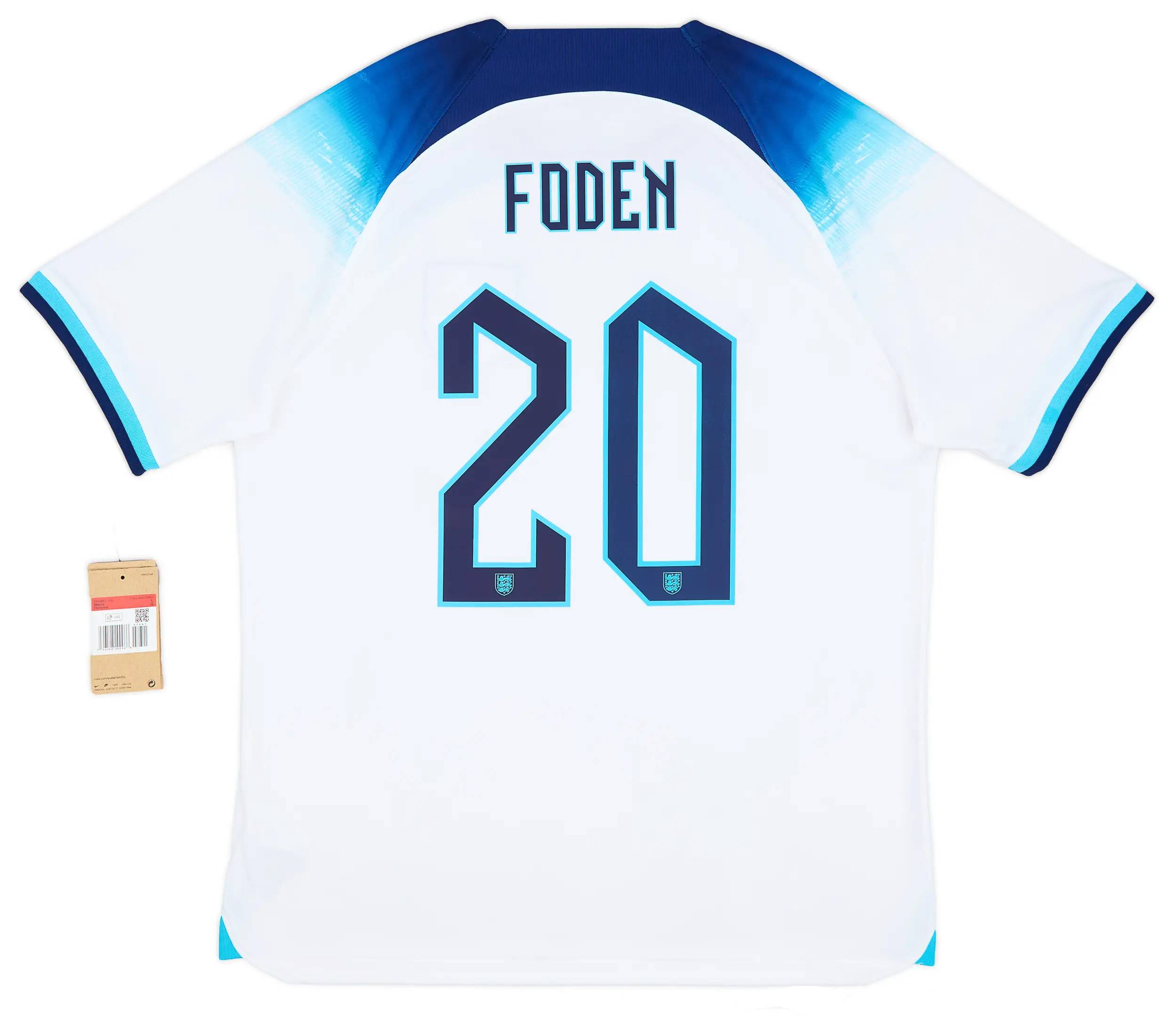 2022-23 England Home Shirt Foden #20