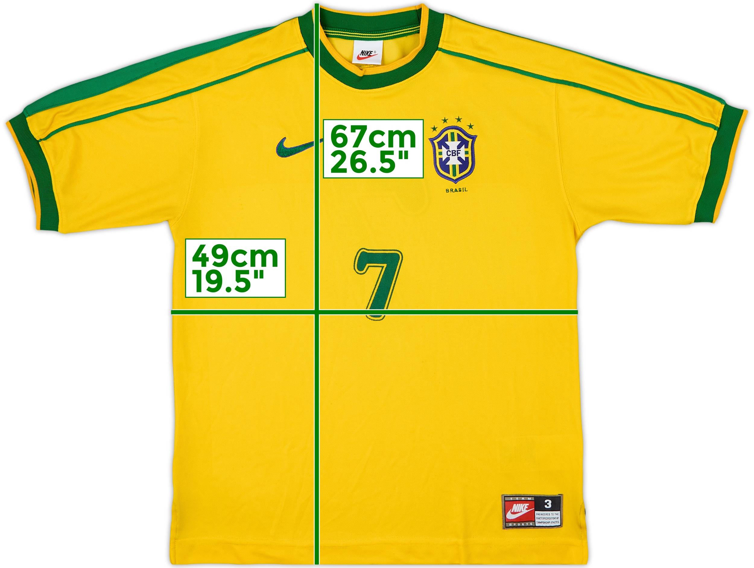 1998-00 Brazil Home Shirt #7 - 9/10 - (M)