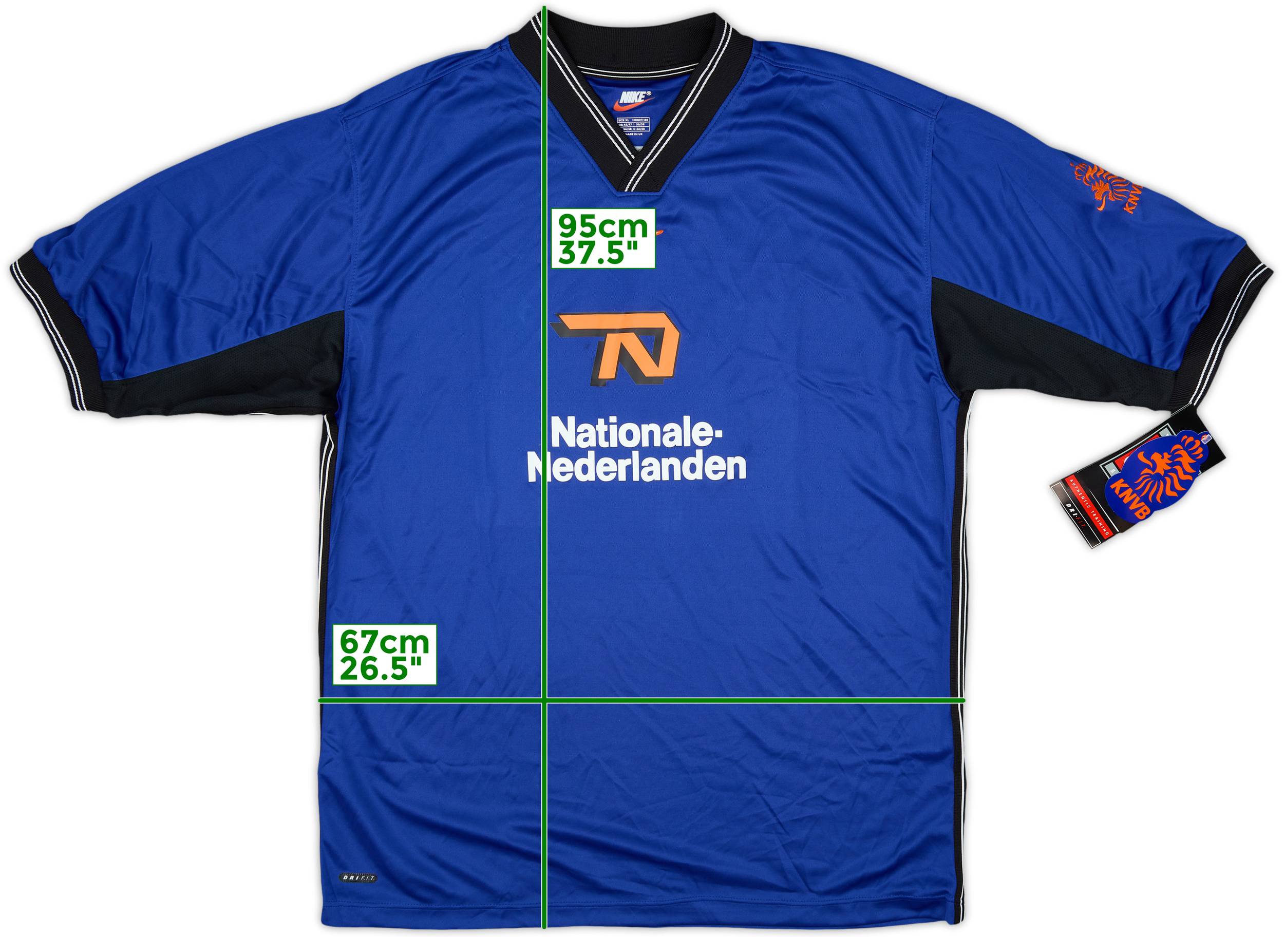 1998 NIKE Netherlands National Team Ｌ Football shirt soccer FC Netherlands Holland Home 1998/1999